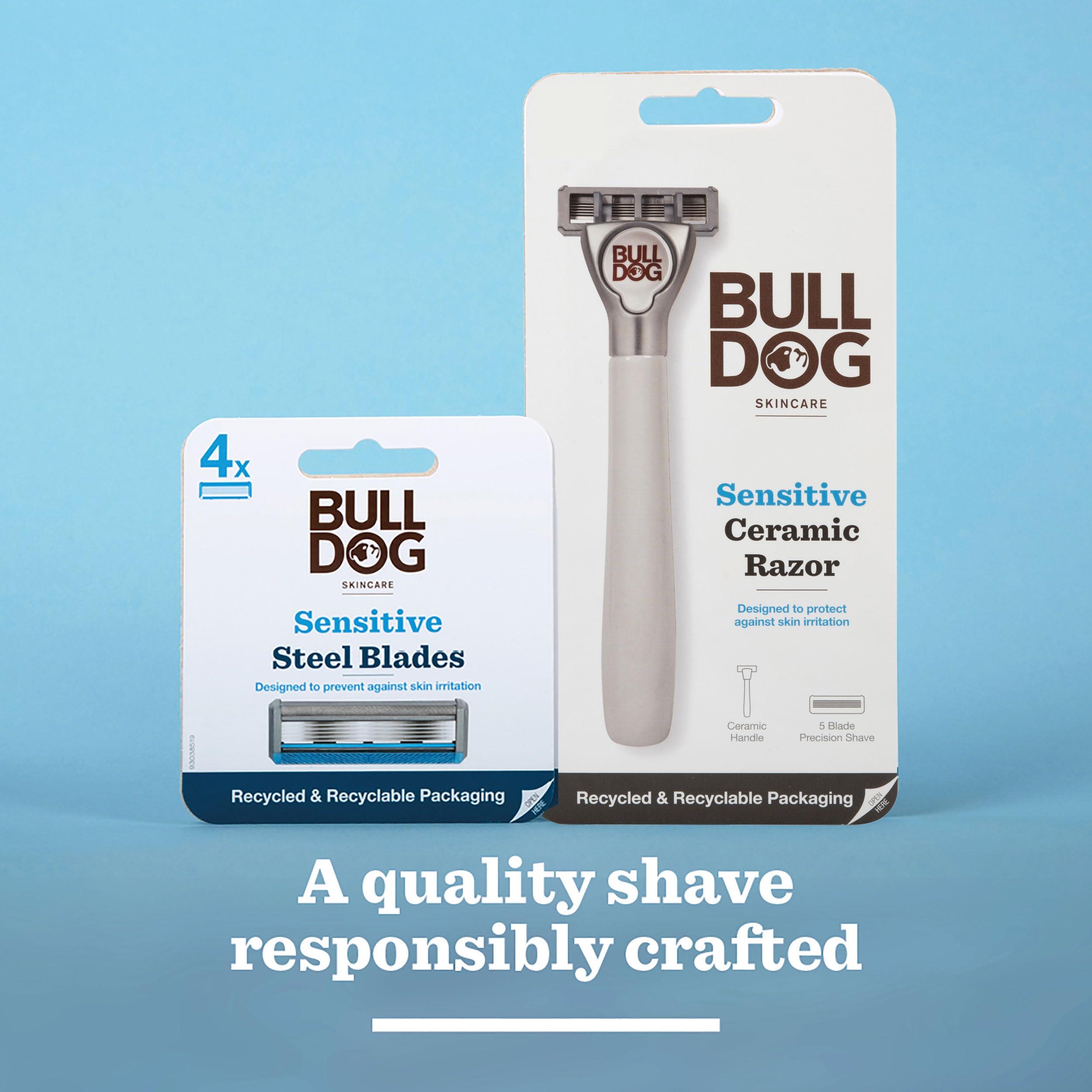BULLDOG BULLDOG Skincare - Sensitive Ceramic Razor Multipack Smooth Glide Razor Handle Plus 9 Blade Refills for Men