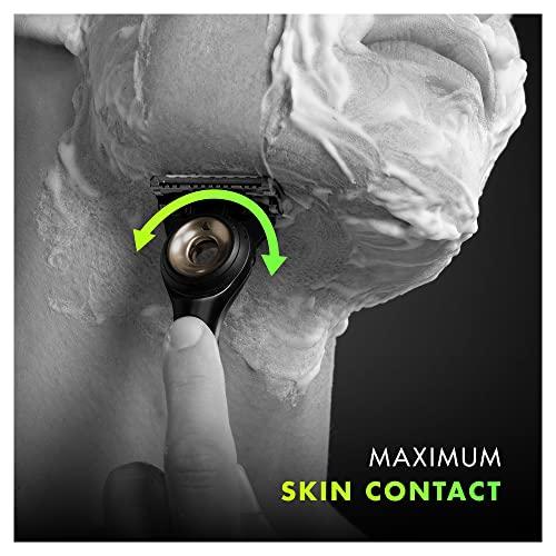 Gillette Gillette Labs Men\'s Razor + 1 Razor Blade Refill, with Exfoliating Bar, Includes Premium Magnetic Stand, Black & Gold Edition