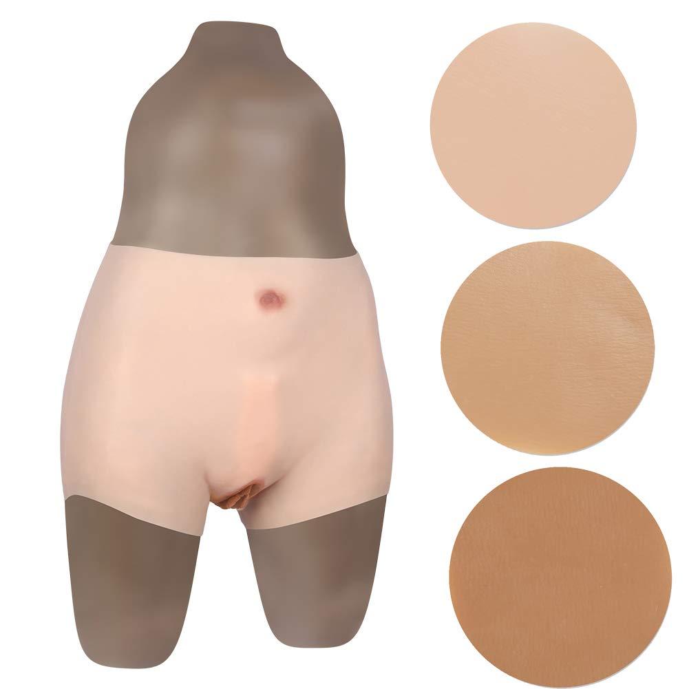 Tex-Eorey Tex-Eorey Silicone Transgender Panty - Realistic Underwear Hip Up Crossdresser for Crossdressing Drag Queen Cosplay Shemale Transgender,Flesh,85