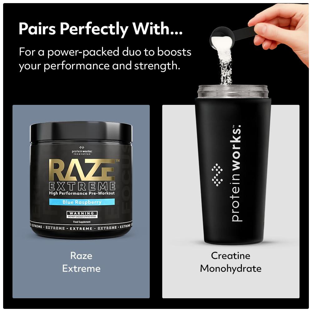 Protein Works Protein Works - Creatine Monohydrate Powder | 100% Pure & Premium Creatine Supplement | Ultra Fast Absorption | 16 Servings | Unflavoured | 100g