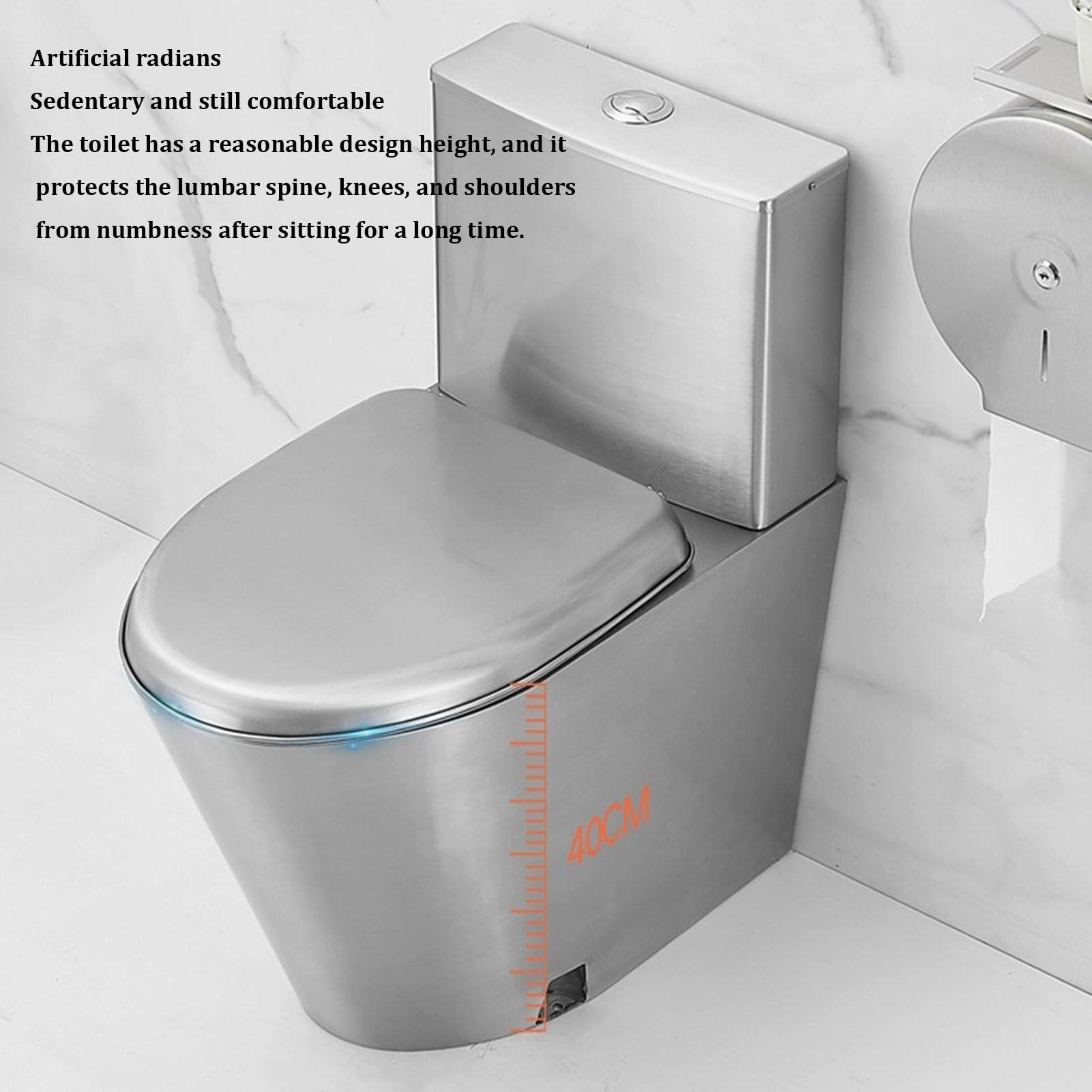 RIYIFANRONG111 Commercial Dual Flush toilet Modern 304 Stainless Steel High-efficiency Water-saving Toilet Urinal,Household Bathroom Small-sized Toilet Adult Urinal, for Bars Shopping Malls Public Places