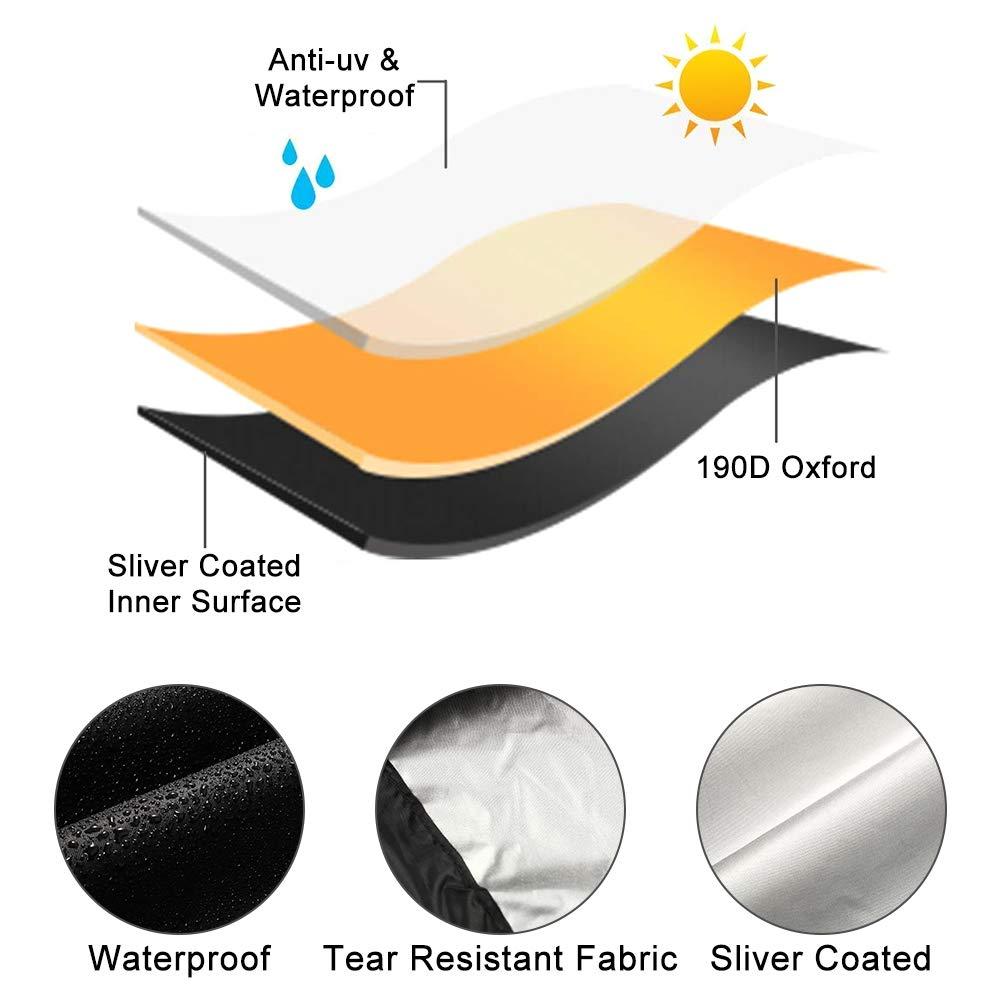 Keyohome Mobility Scooter Cover, 190D Oxford Heavy Duty Waterproof Wheelchair Storage Cover with Storage Bag All-Weather Outdoor Protection Cover for Most Mobility Scooter (170x61x117cm)