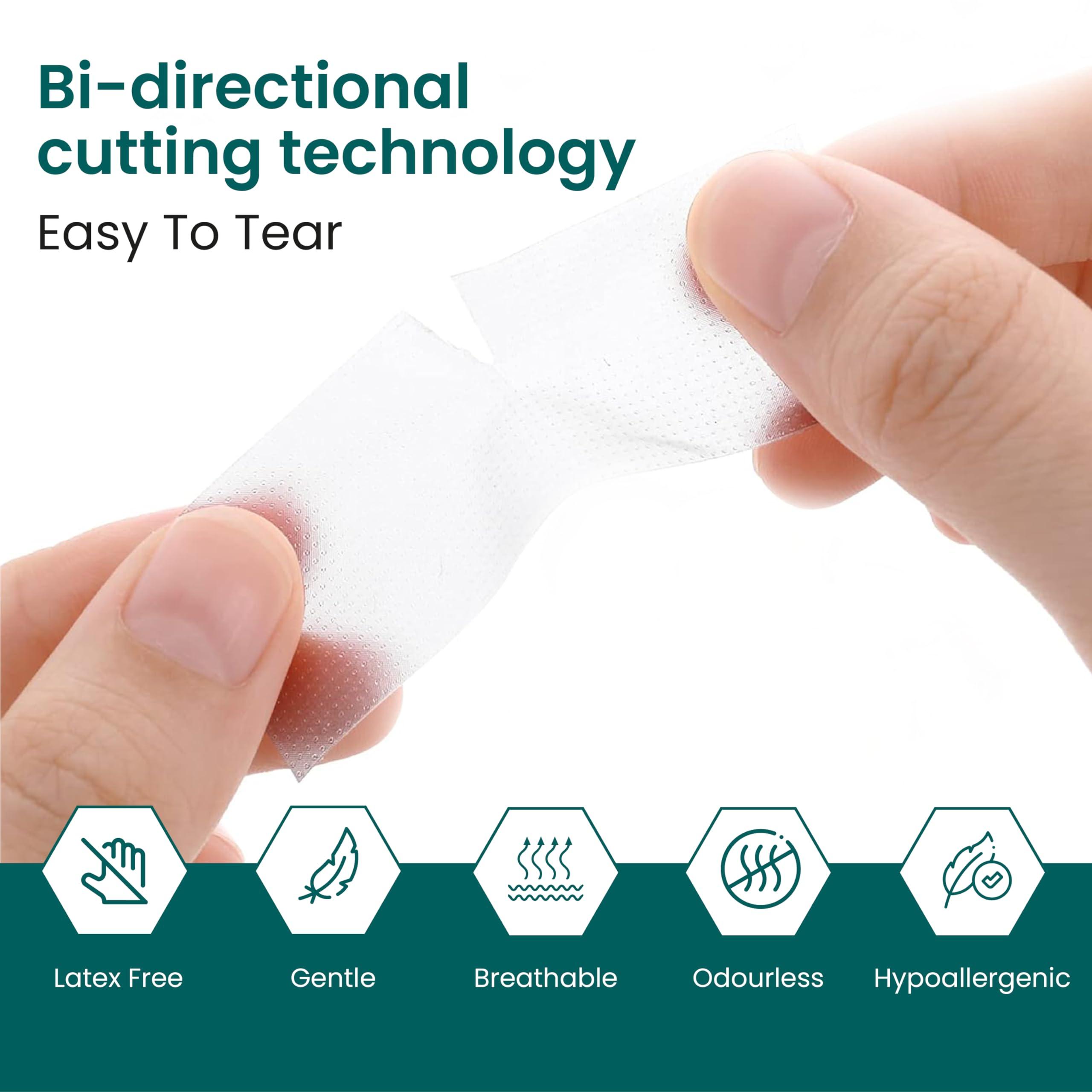 NanaCare NanaCare Hypoallergenic Transparent Surgical Tape 1.25cm x 9.1m | 6 Rolls Transporous Surgical Tape| Medical Tape for Skin, Dressings and Face | First Aid Tape Suitable for Sensitive Skin