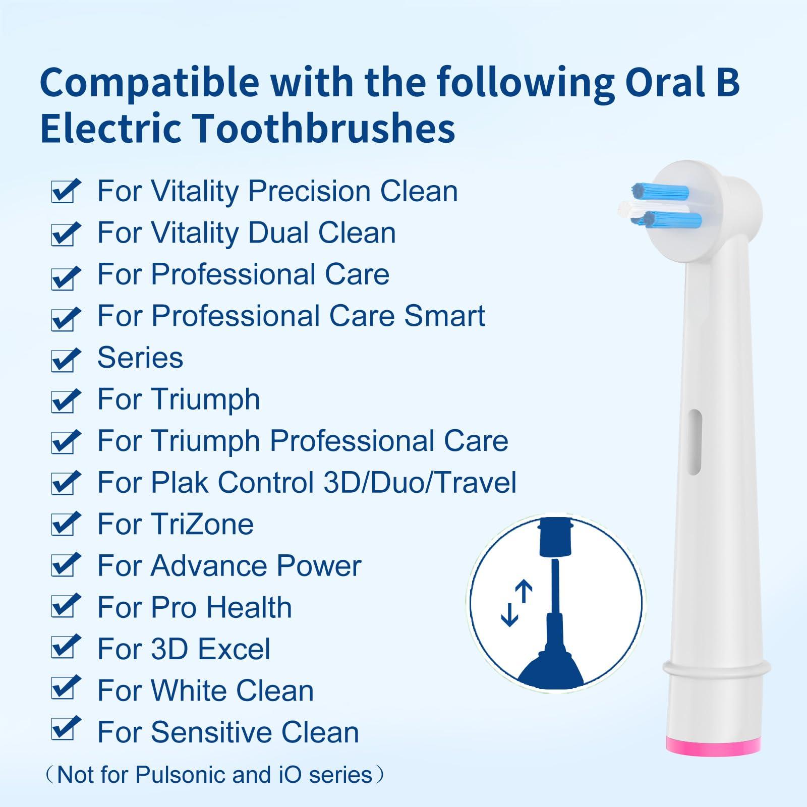 Betterchoi 8pcs Interspace Toothbrush Heads, Compatible with Braun Oral B Electric Toothbrushes for Cleaning Crevices, Bridges and Implants.