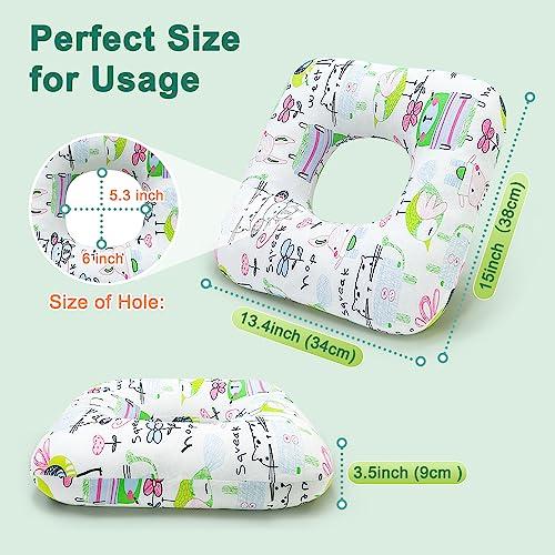 Mybow Mybow Donut Pillow for Bed Sores Postpartum Pregnancy Doughnut Pillow Sitting Donut Hemorrhoid Tailbone Back Pain Butt Ear Head Fistula Orthopedic Surgical Medical Seat Cushion for Women Men (White)