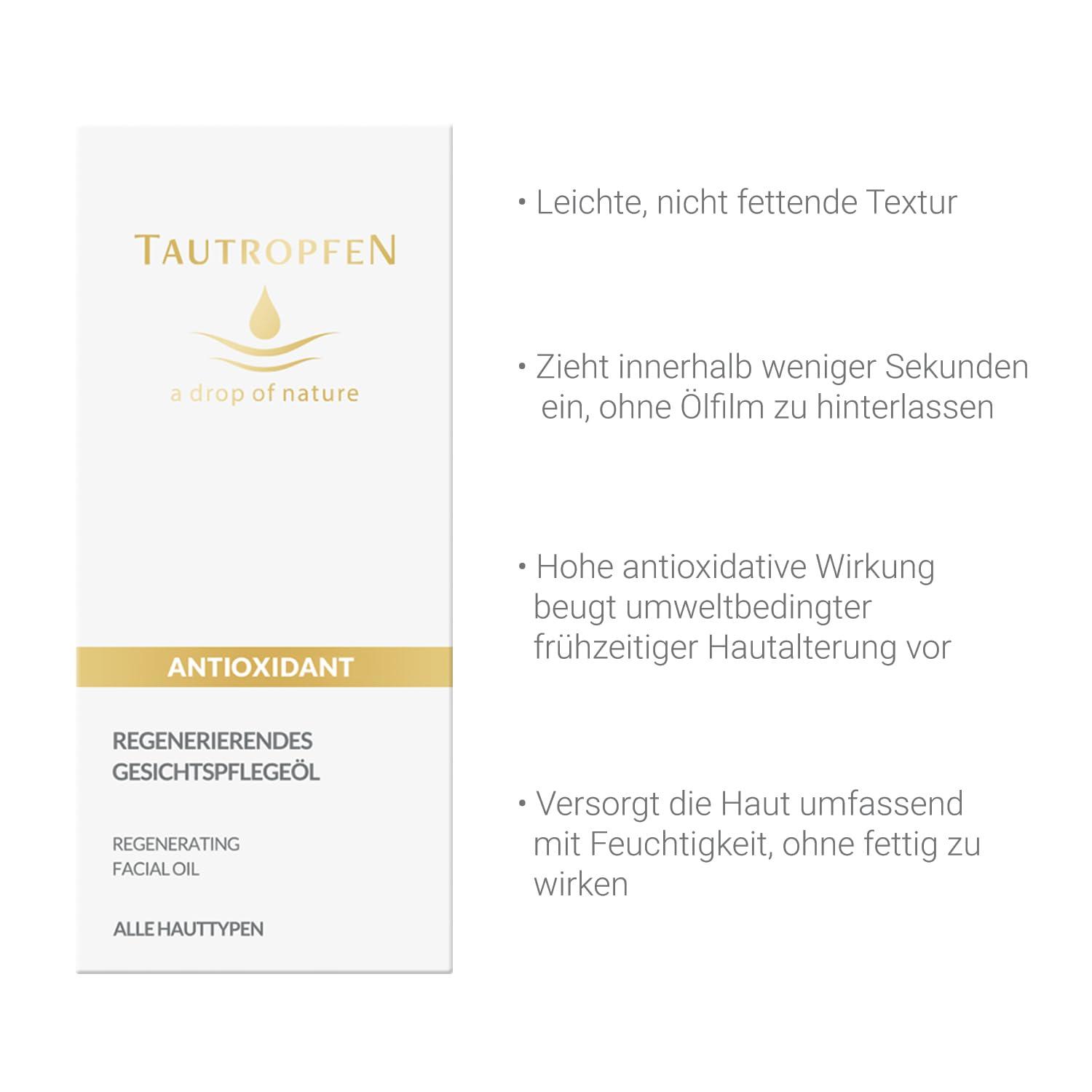 Tautropfen TAUTROPFEN Naturkosmetik, Regenerierendes Gesichtspflegel fr alle Hauttypen, 35 ml