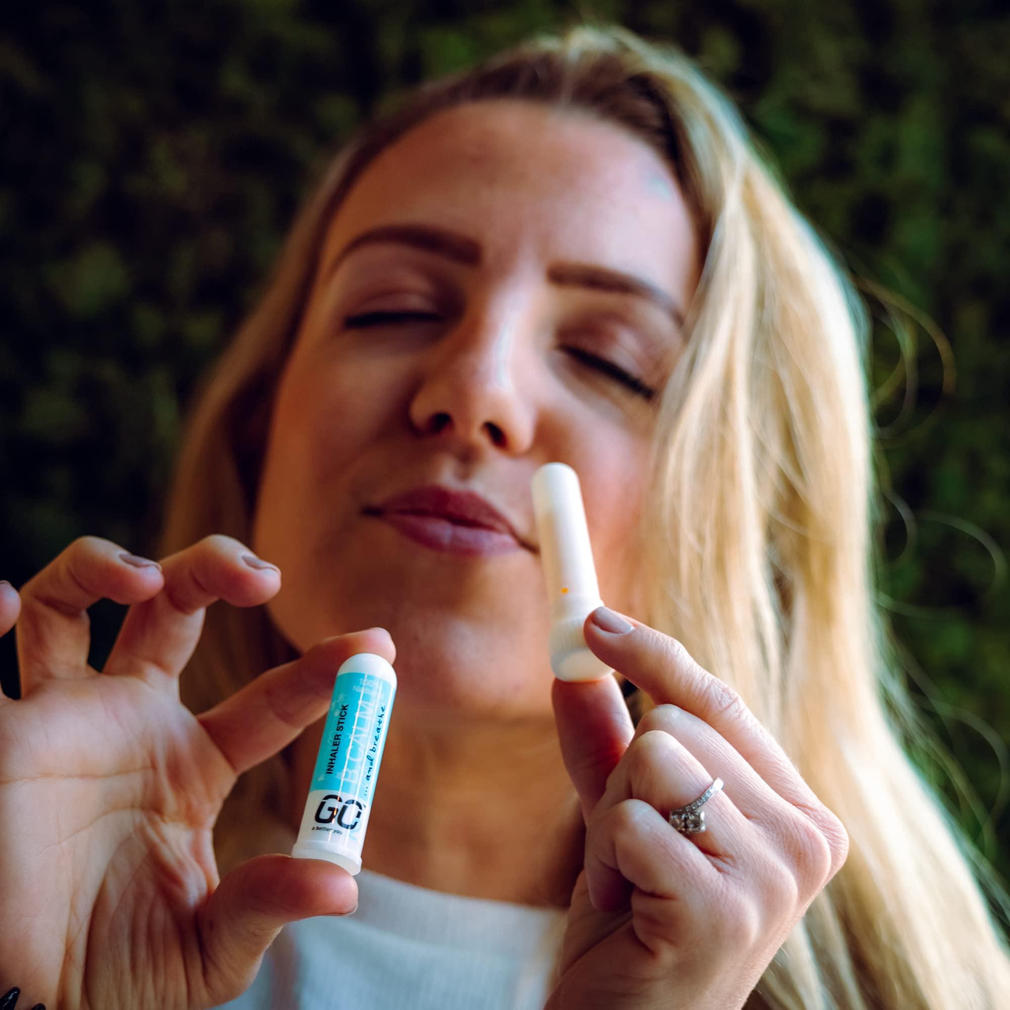 GO2 GO2 Inhaler B. Calm Stick Essential Oils for Convenient On-The-Go Use 100% Natural, Synthetic-Free, and Cruelty-Free (1ml Tube)
