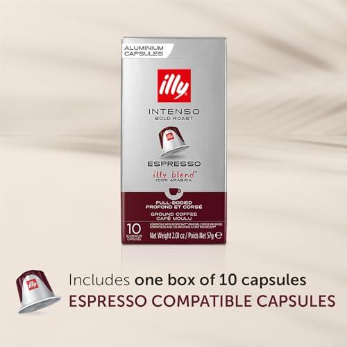 illy illy Coffee Nespresso Compatible Capsules, Intenso, Aluminium Coffee Capsules, Pack of 10