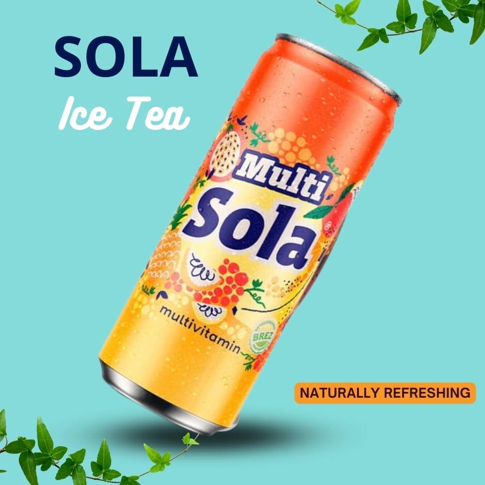 SOLA Sola Multivitamin Juice, 0.33L of Prime Drink, Pack of 24 Fresh Multivitamin Juice for refreshment, Fresh Juice with real taste, Squeezed Flavored and Real Ingredients Juice