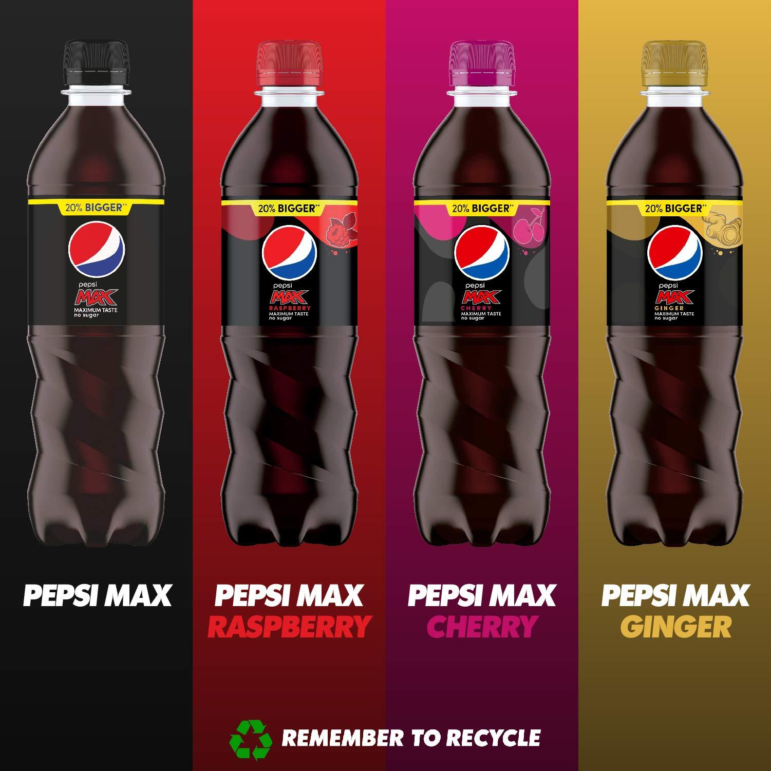 Pepsi Pepsi Max Cherry, Maximum Cherry, No Sugar, 24 x 600 ml Bottles