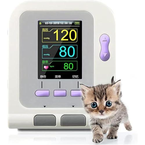 GXLDIANPU Veterinary Blood Pressure Monitor Cuff, Veterinary Electronic Sphygmomanom, with 3 Cuffs, Large Capacity Storage Of 100 Sets Of Data, 2.8-inch Color LCD Display, for Dog/cat/Pets Animal Care