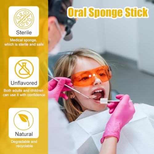 ACWOO ACWOO Oral Care Sponge Swab, 100PCS Disposable Mouth Swab, Mouth Cleaning Swabs Sponge, Mouth Care Swab Sponge Stick, Tooth Mouth Cleaning Oral Care Tool Kit