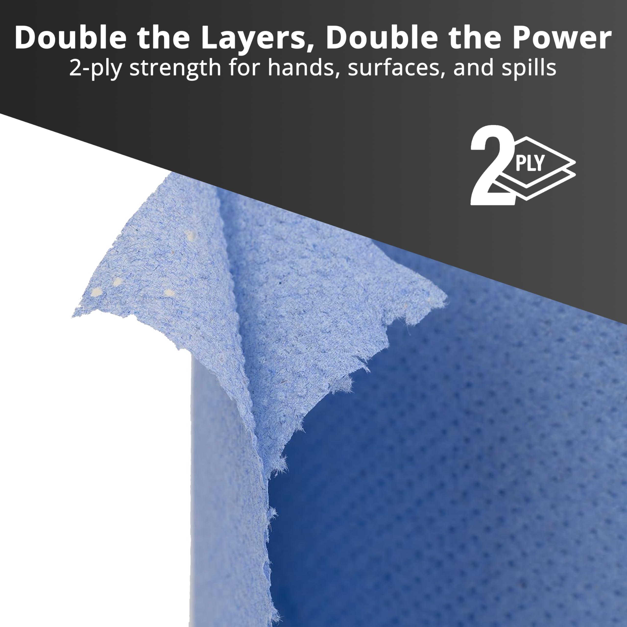 H-LINE Blue Rolls Centrefeed 2 Ply Embossed Blue Roll Blue Rolls Paper Towel Tissue (Blue, Pack of 24)