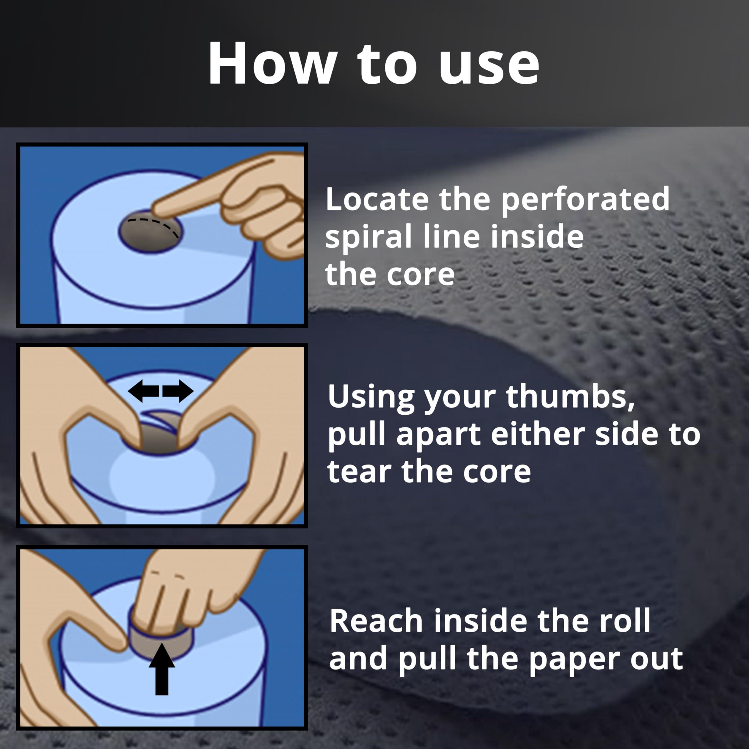 H-LINE Blue Rolls Centrefeed 2 Ply Embossed Blue Roll Blue Rolls Paper Towel Tissue (Blue, Pack of 24)