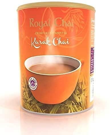 Royal Chai Royal Chai Karak Chai Sweetened Tub 400g (Pack of 6) Premium Instant Tea Karak Tea Natural Instant Kark Indian Tea