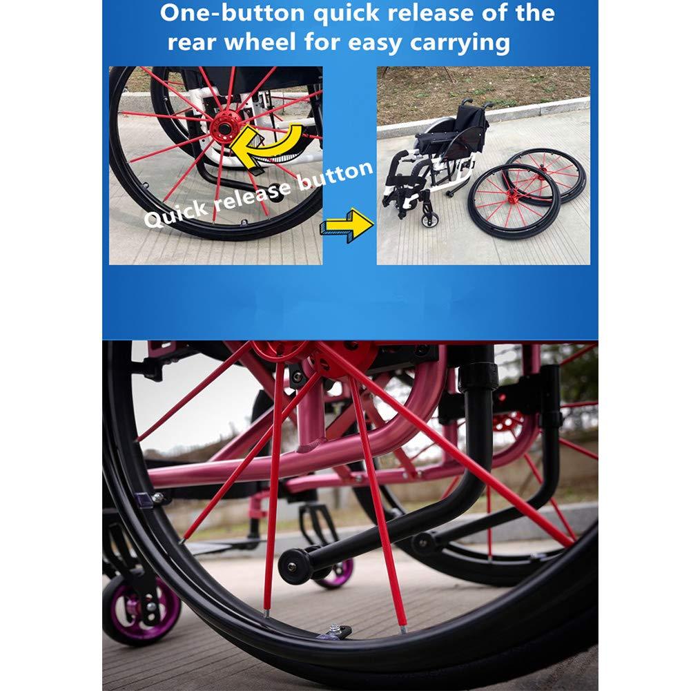 FreshCart Basics Lightweight Wheelchairs,Sport Wheelchairs Manual Self Propelled Wheelchair, Aluminium Folding Transport Chair Comfortable Portable Sport Wheelchair for Disabled Users