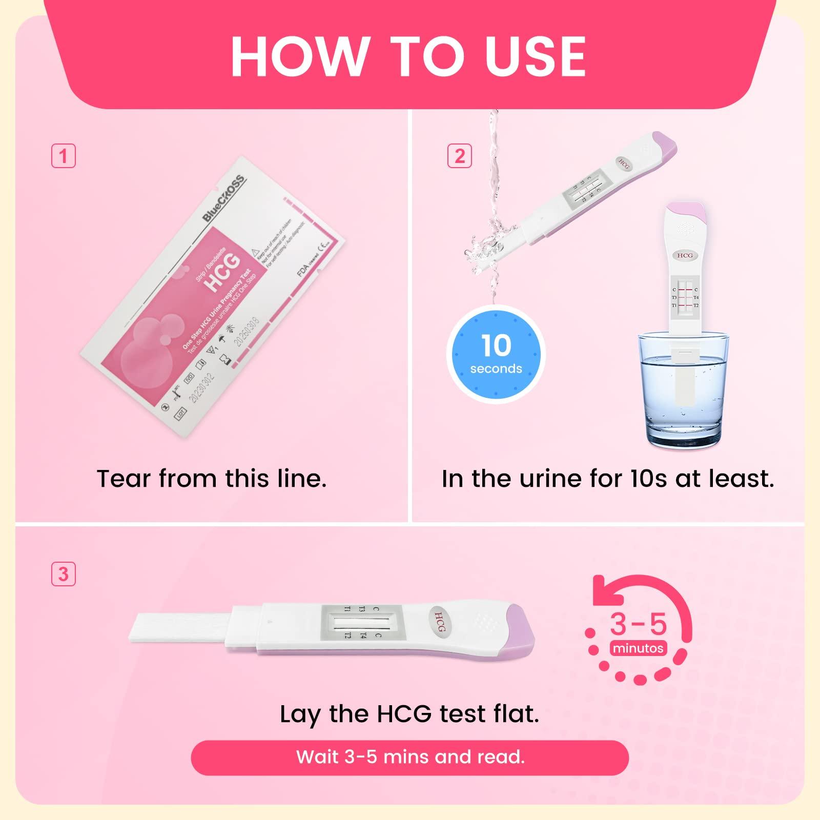 Accufast Accufast Pregnancy Test for Early Detection with Week Indicator to Tell You How Many Weeks Pregnant, hCG Urine Test with 99.99% Accurate & Quick Result (2 Tests)