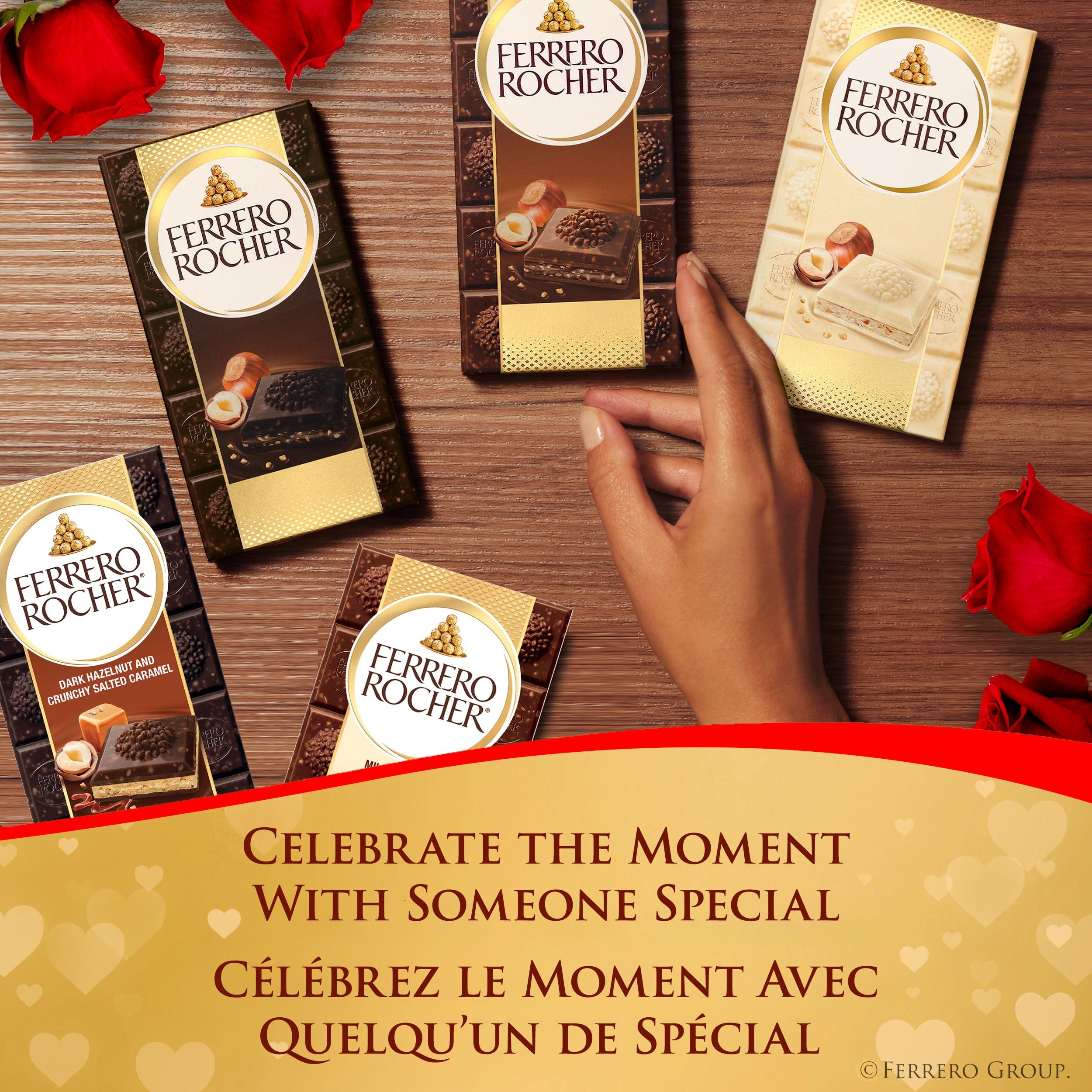 Ferrero Rocher FERRERO ROCHER Premium Chocolate Bar, Milk Chocolate and Hazelnut Bar, 8 bars, 720 g