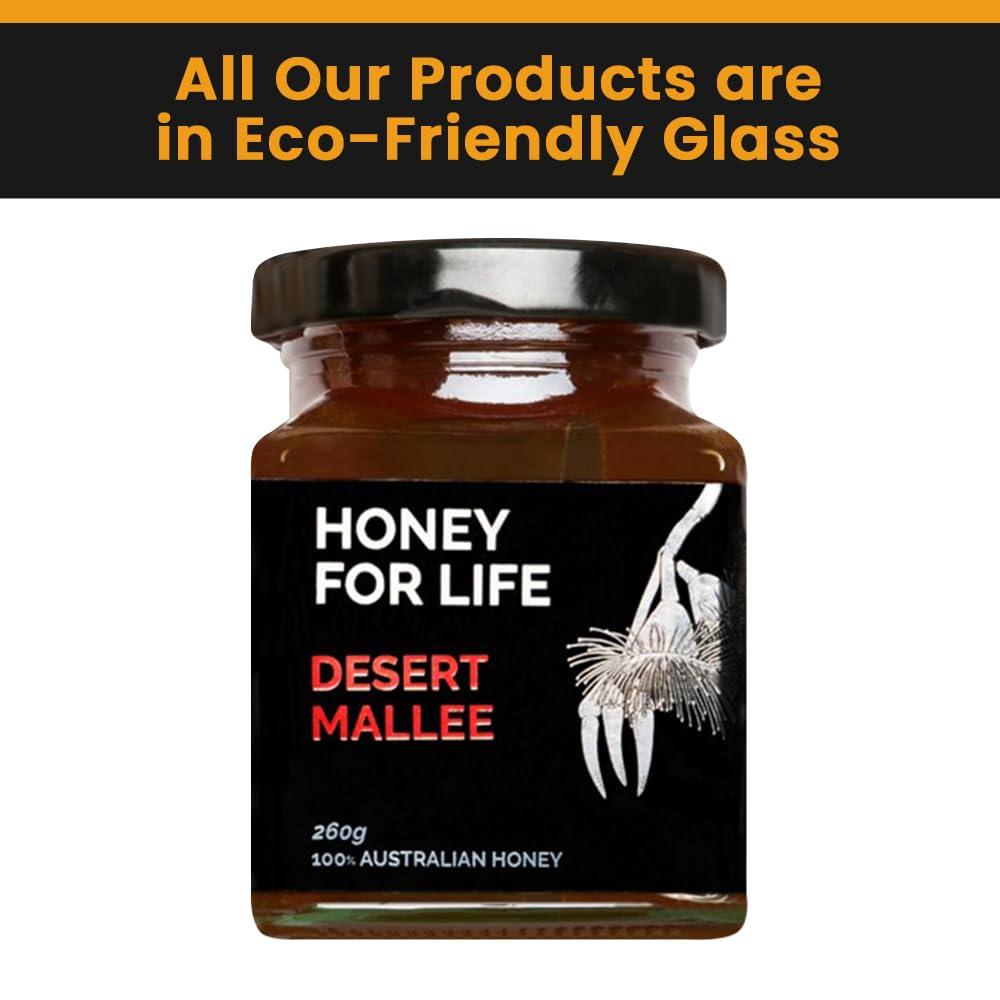 HONEY FOR LIFE Strong Active Honey | Desert Mallee TA20+ / MGO 800+ | Stronger than Manuka Honey Medical Grade | Raw Honey - Cold Pressed & Unpasteurised | Honey for Life (500 g)
