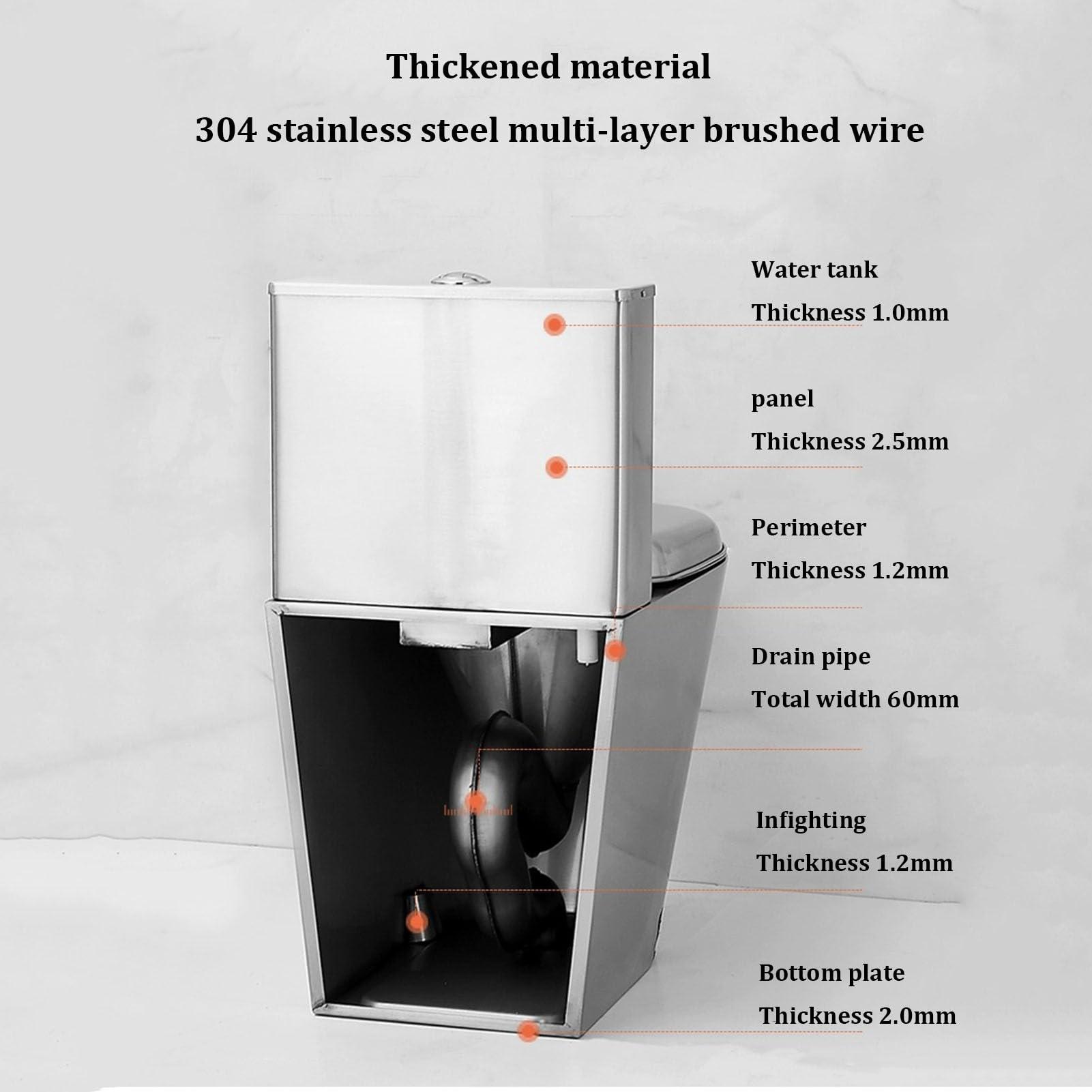 RIYIFANRONG111 Commercial Dual Flush toilet Modern 304 Stainless Steel High-efficiency Water-saving Toilet Urinal,Household Bathroom Small-sized Toilet Adult Urinal, for Bars Shopping Malls Public Places