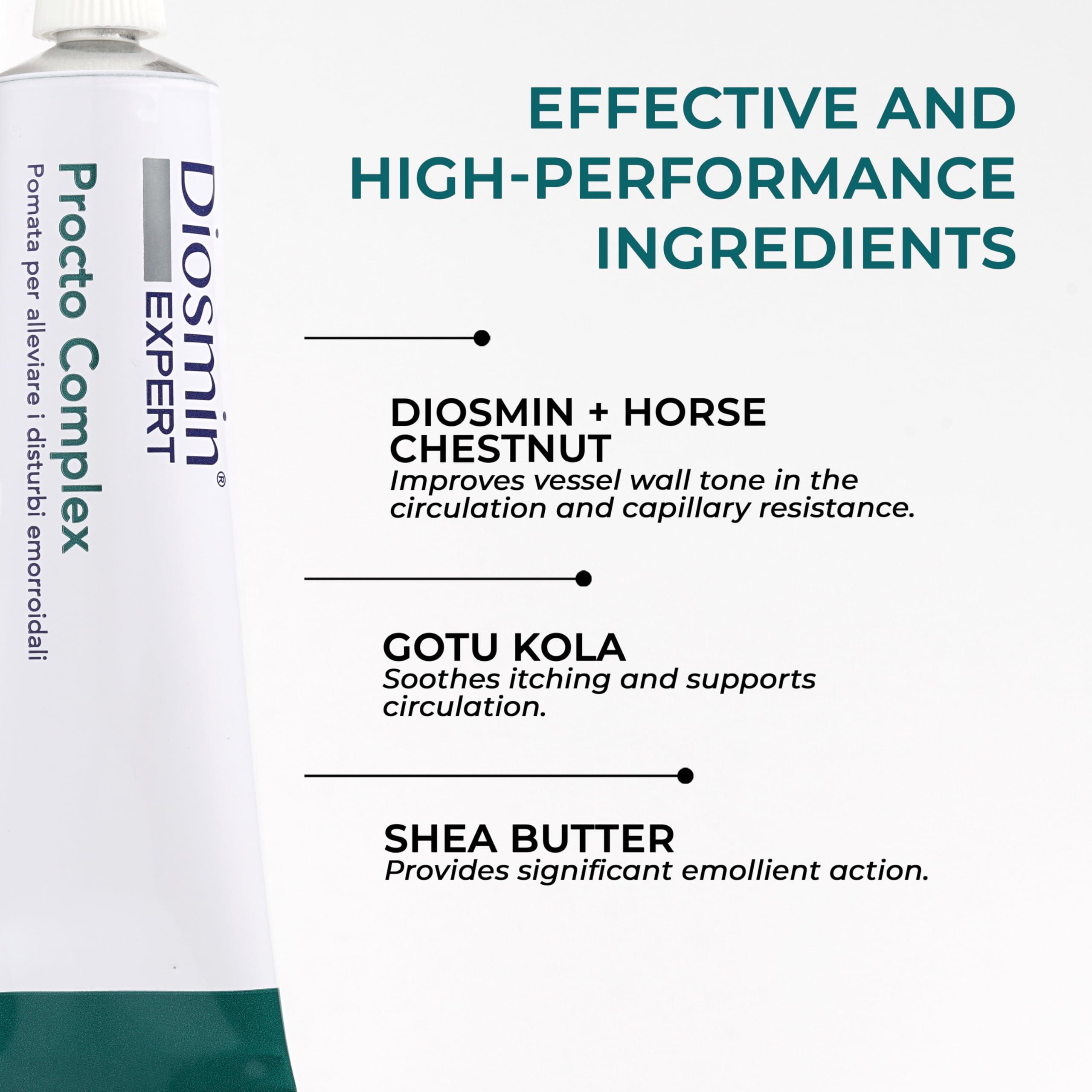 DULC FARMACEUTICI 1982 DuLc, Diosmin Expert Omniven Procto, Cream for microcirculation and hemorrhoidal Plexus, with Diosmin, Horse Chestnut, Centella Asiatica and Shea Butter, Made in Italy, 40 g