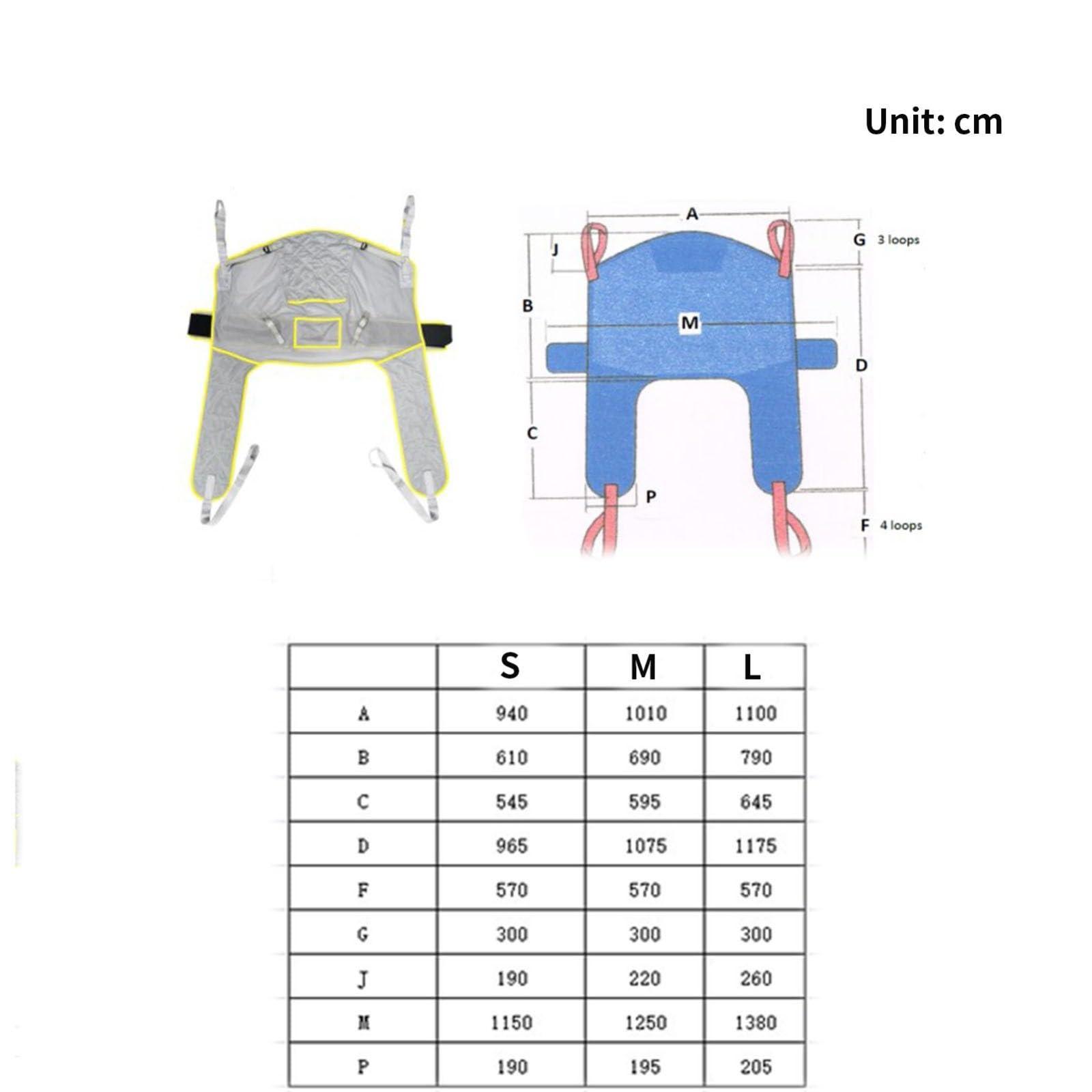 ZHAOSJ ZHAOSJ Divided Leg Shower Sling - Toileting Patient Lift Sling - Adjustable Waist Design - Heavy Duty Transfer Sling - Padded U-Sling - Load Bearing about 230Kg - for Elderly Handicapped Ouoy