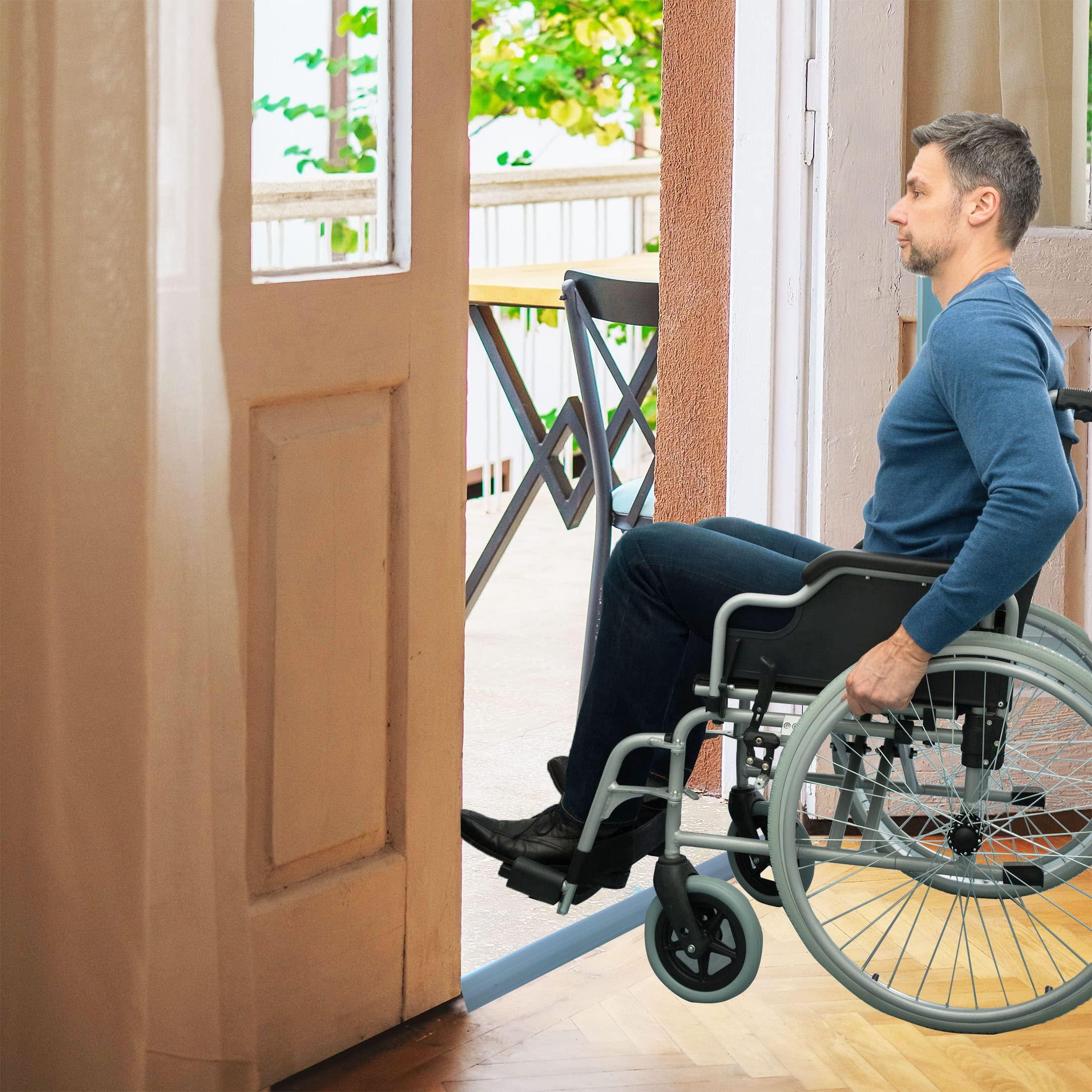 EaseInstall Vinyl-Door-Threshold-Ramp Door-Transition-Strip 36 inch, Threshold 1/2'' ~ 3/5'', Thresholds Ramps for Doorways, Wheelchair Ramp Edge-Reducer Threshold-Transition-Strip for Home/Door/Floor (Grey)