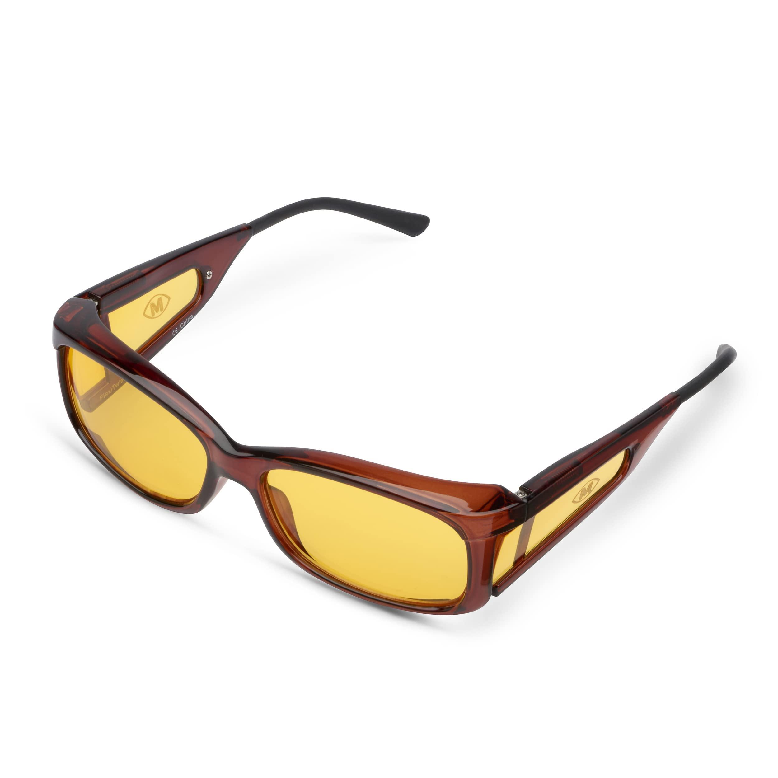 MediView MediView Low Vision Glasses for Macular Degeneration, Glaucoma and Retinitis Pigmentosa RNIB | Unisex | Yellow Lenses | Brown Frame