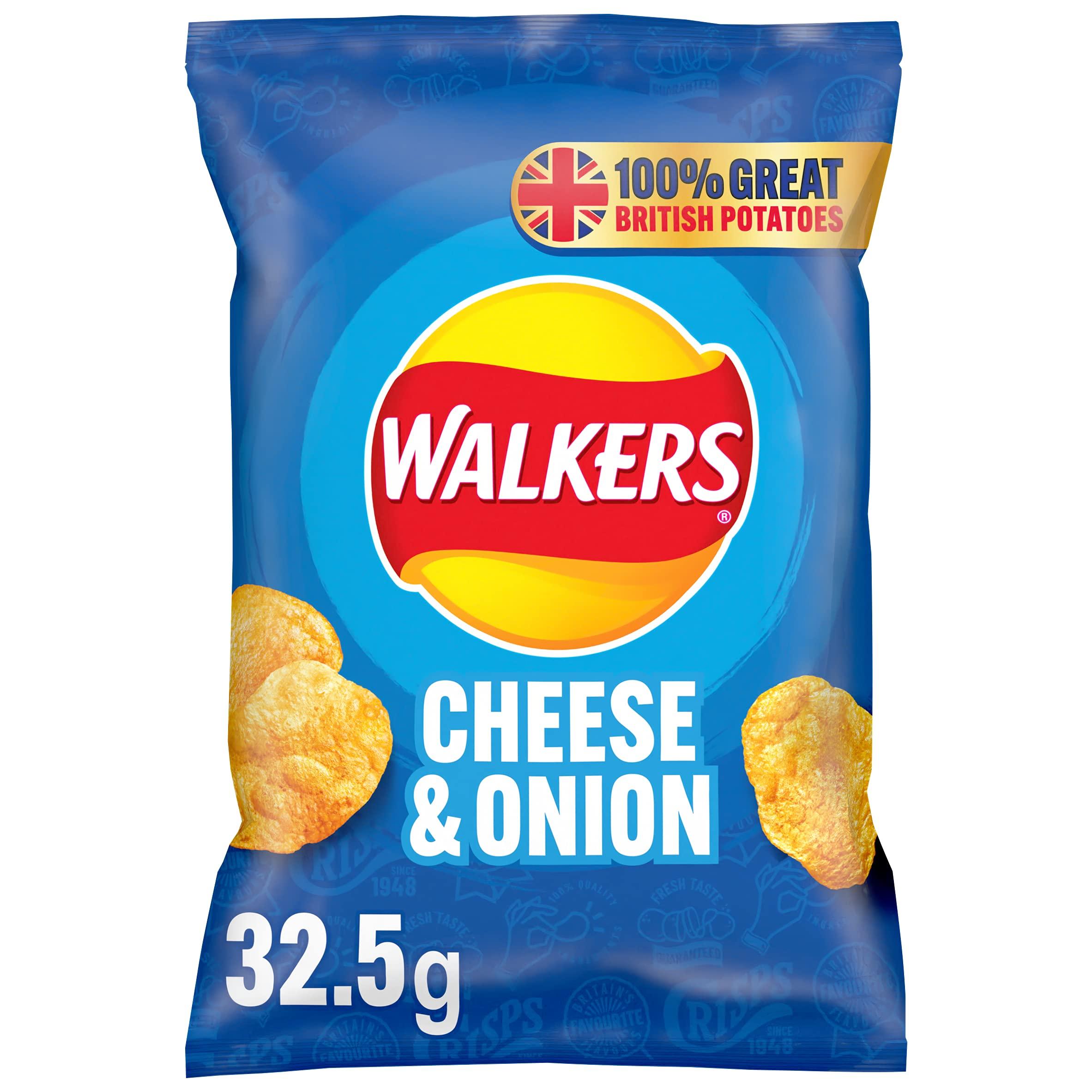 Walkers Walkers Cheese and Onion, 32.5 g (Pack of 48)