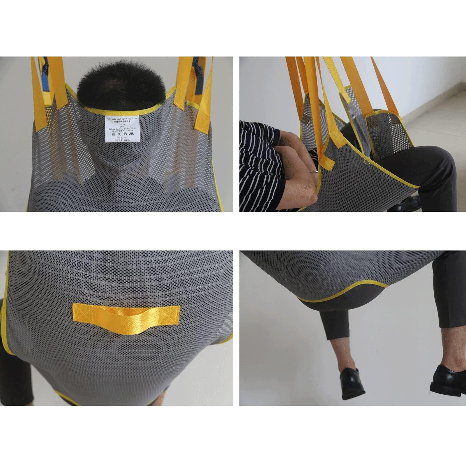 CQLXZ Toileting Patient Lift Sling With Head Support, Universal Mesh Bath Patient Lifting Hoist Sling Divided Leg Shower Sling For Hospitals Homes And Nursing Homes (Size : M)