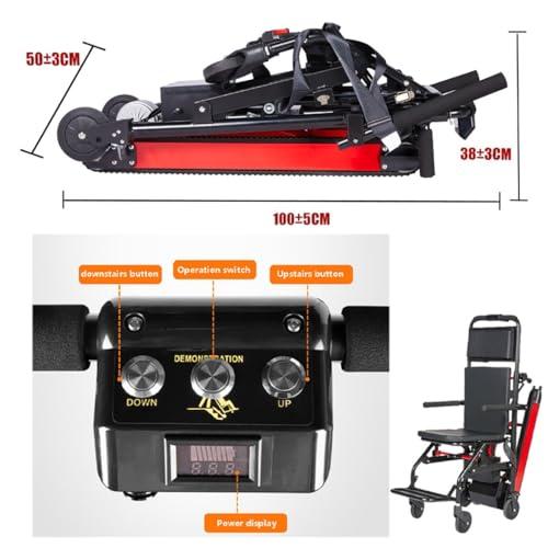 FANGZHL Electric Crawler Stair Climber,Crawler Stair Climbing Wheelchair,Can Go Up and Down Stairs Chair,Stair Lifts for The Elderly,Aluminum Alloy,Safe Load 165 Kg/373 Lbs Black