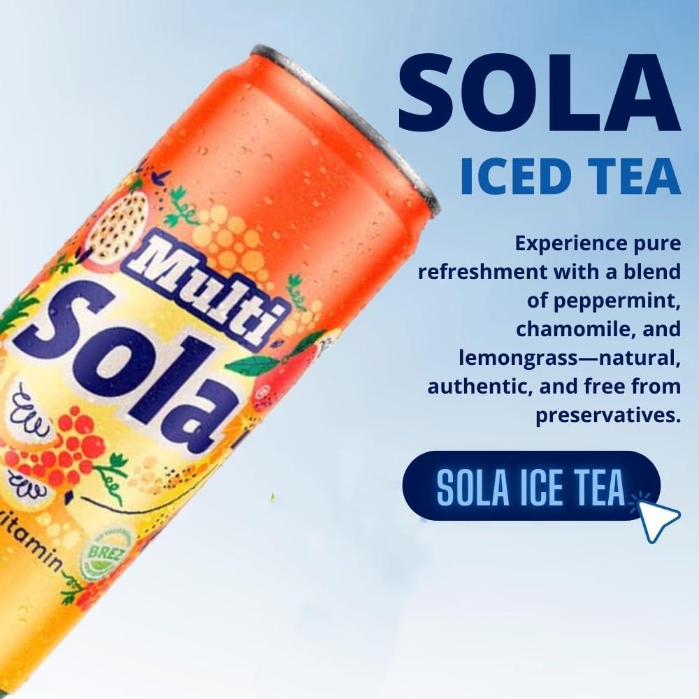 SOLA Sola Multivitamin Juice, 0.33L of Prime Drink, Pack of 24 Fresh Multivitamin Juice for refreshment, Fresh Juice with real taste, Squeezed Flavored and Real Ingredients Juice