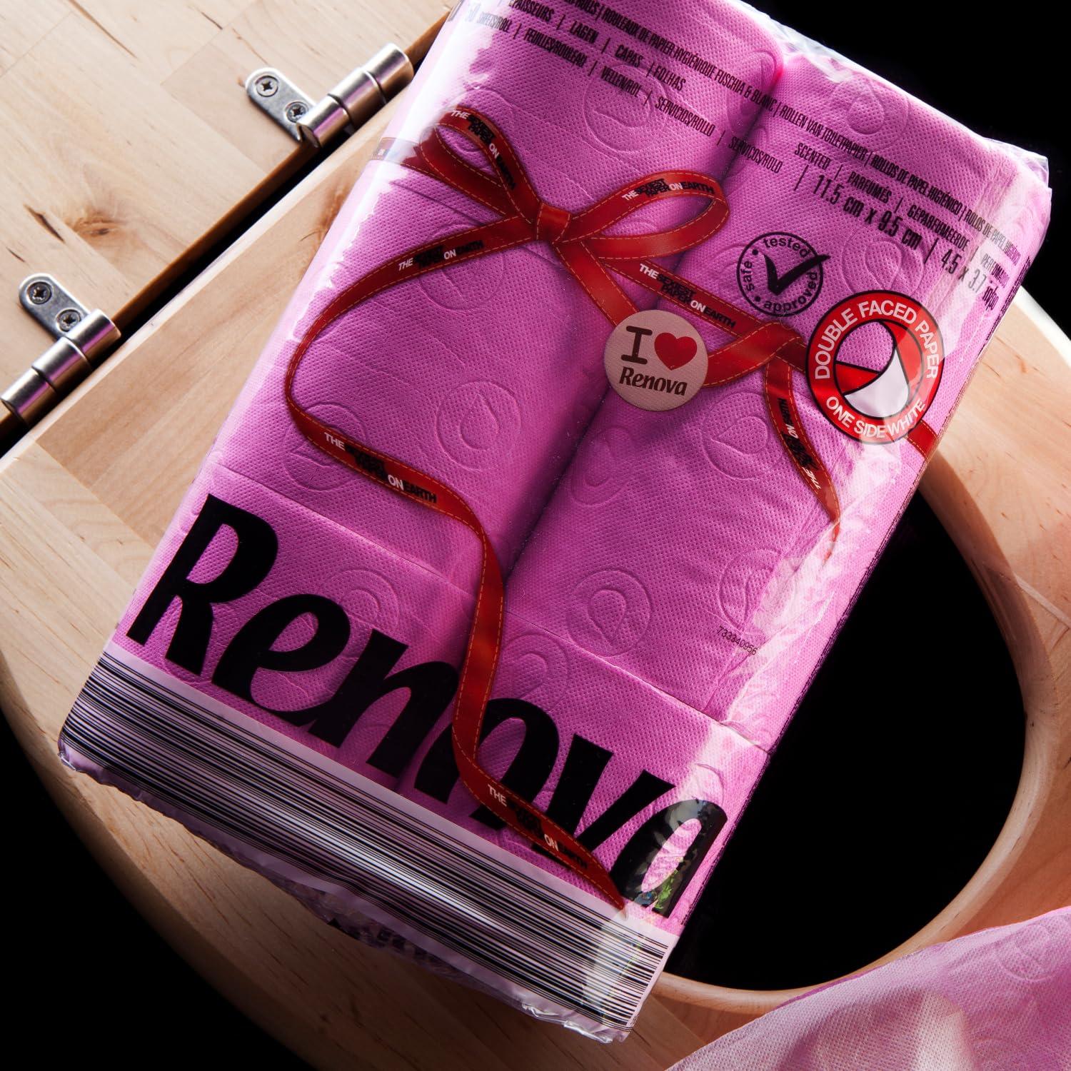 Renova Renova [6 Rolls Fuchsia] 3 Ply Soft Colour Toilet Loo Bathroom Tissue Paper Rolls