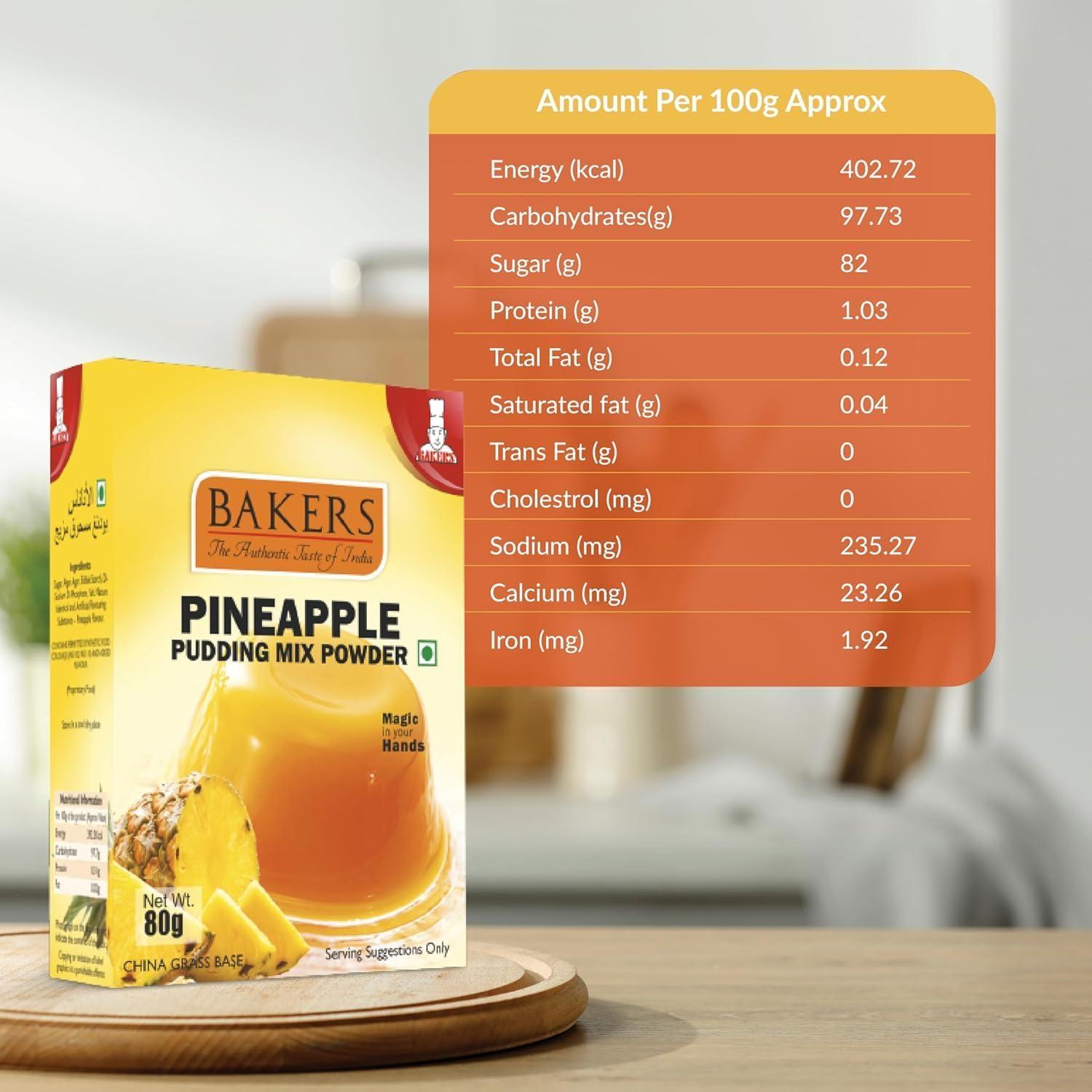 Generic Bakers Pudding Powder, Instant Dessert Mix (80g (Pack Of 3), Pineapple)