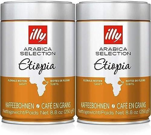 illy illy Coffee Beans, Arabica Coffee Beans Selection, Ethiopia, 250 g (Pack of 2)