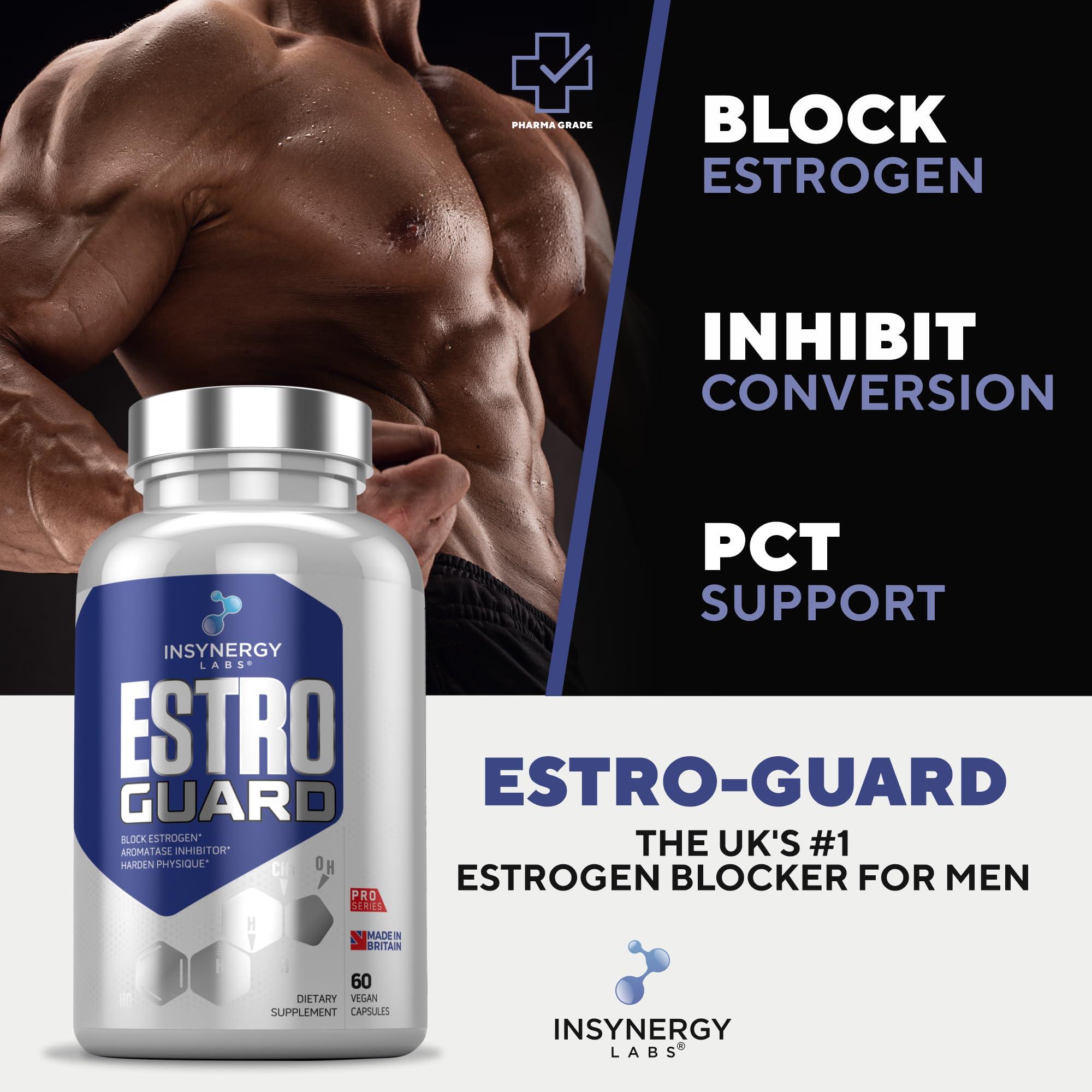 Insynergy Labs Estro Guard Estrogen Blocker for Men (Highest Dosage) Anti Estrogen Tablets PCT Supplements | Muscle Building Supplements, Aromatase Inhibitor, Indole 3 Carbinol Stinging Nettle 60 Vegan Capsules
