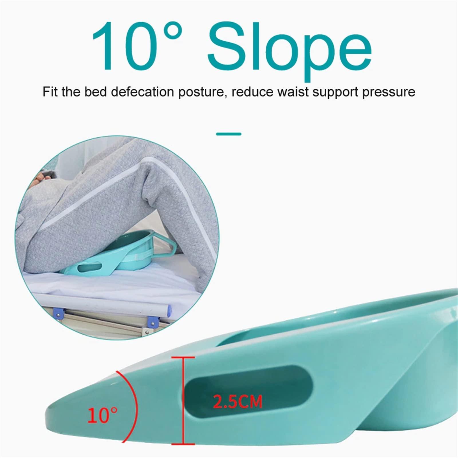 QCLUEU QCLUEU Portable Toilet Bedpan, No Spill Or Splash Design, with Soft Cushion and Cleaning Brush PP Bed Pan, for Hospital or Home Use of the Elderly and Bedridden Patients
