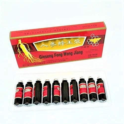 GinSen (Original) 3 Boxes Ginseng Royal Jelly Oral Liquid, Red Panax Ginseng & Royal Jelly Improves Stamina, Memory, Focus, Clarity, Immunity & Energy Support,(3x10x10ml)
