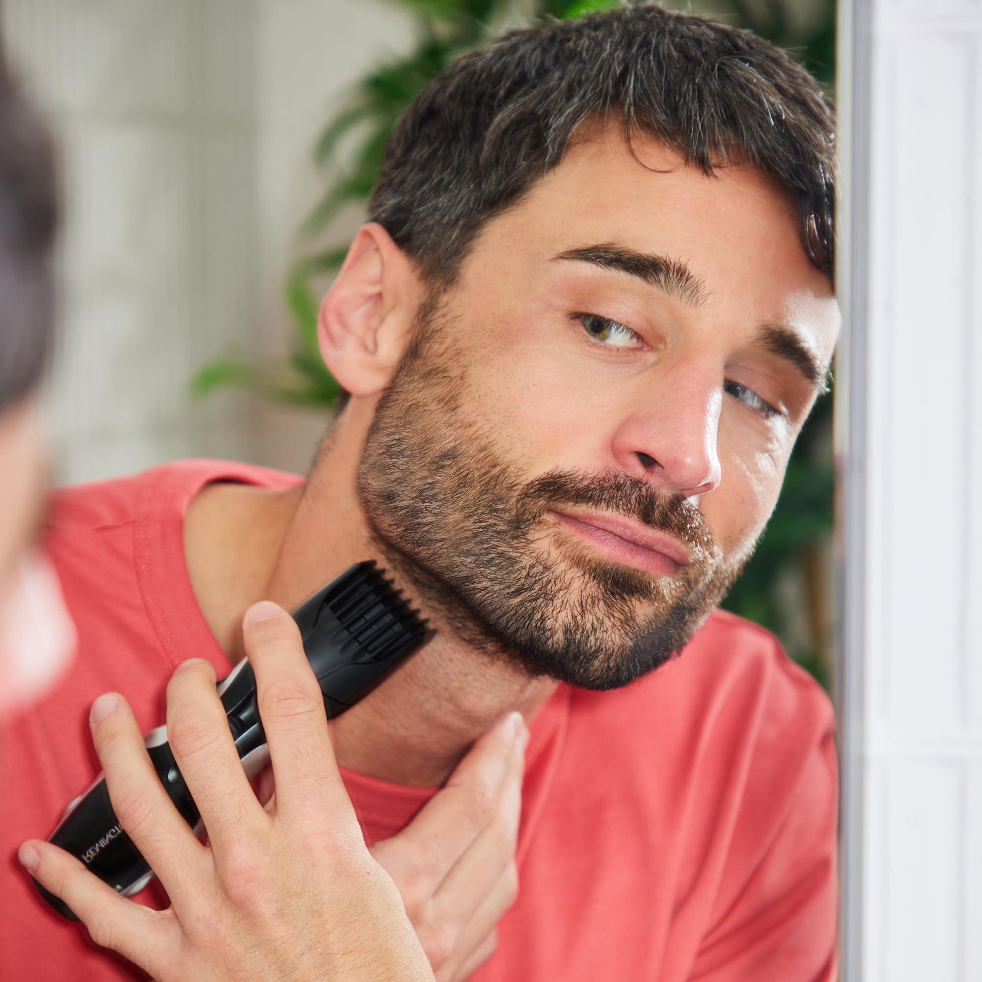 Remington Remington Barba Beard Trimmer (Advanced Ceramic Blades, Pop-up Detail Trimmer, Adjustable Zoom Wheel, 9 Length Settings, Comb Attachment, Cord or Cordless, 40-Minute Runtime) MB320C
