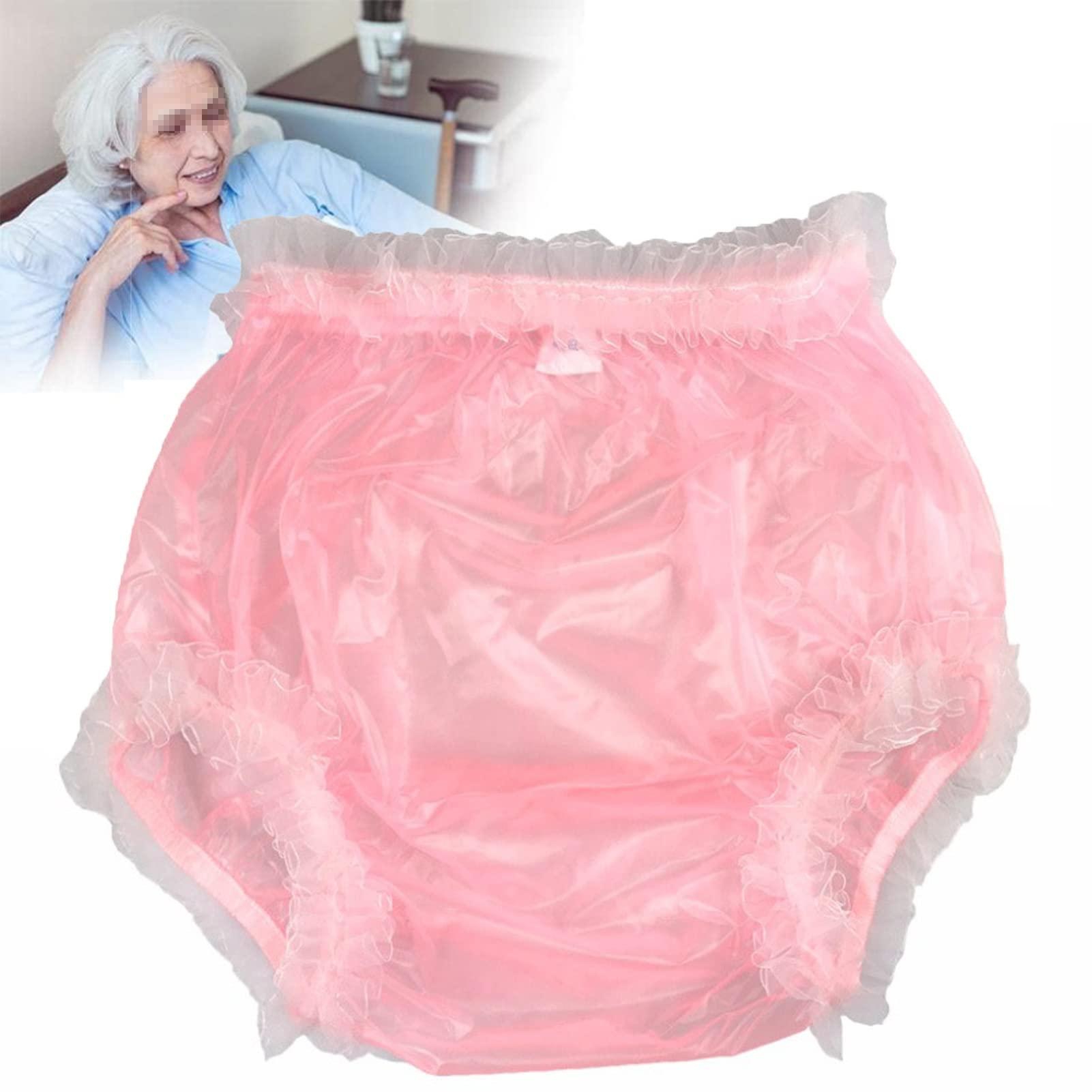 Swing Penguin Swing Penguin Adult M- XXL Incontinence Underwear, Washable Diapers For Women Men Pull-on Plastic Pants (Size : Large)