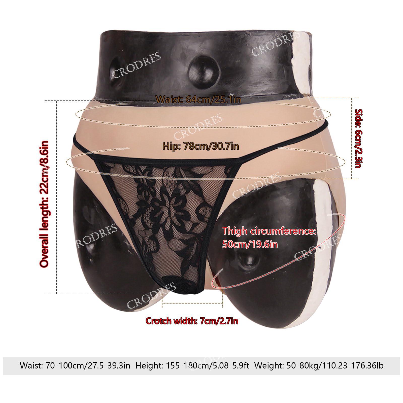 CRODRES CRODRES Crossdresser Silicone Panties Realistic Men's Camel Toes Inserted Hiding Gaff Thong Hip Lift Underwear for Dragqueen,Color 1,Basic
