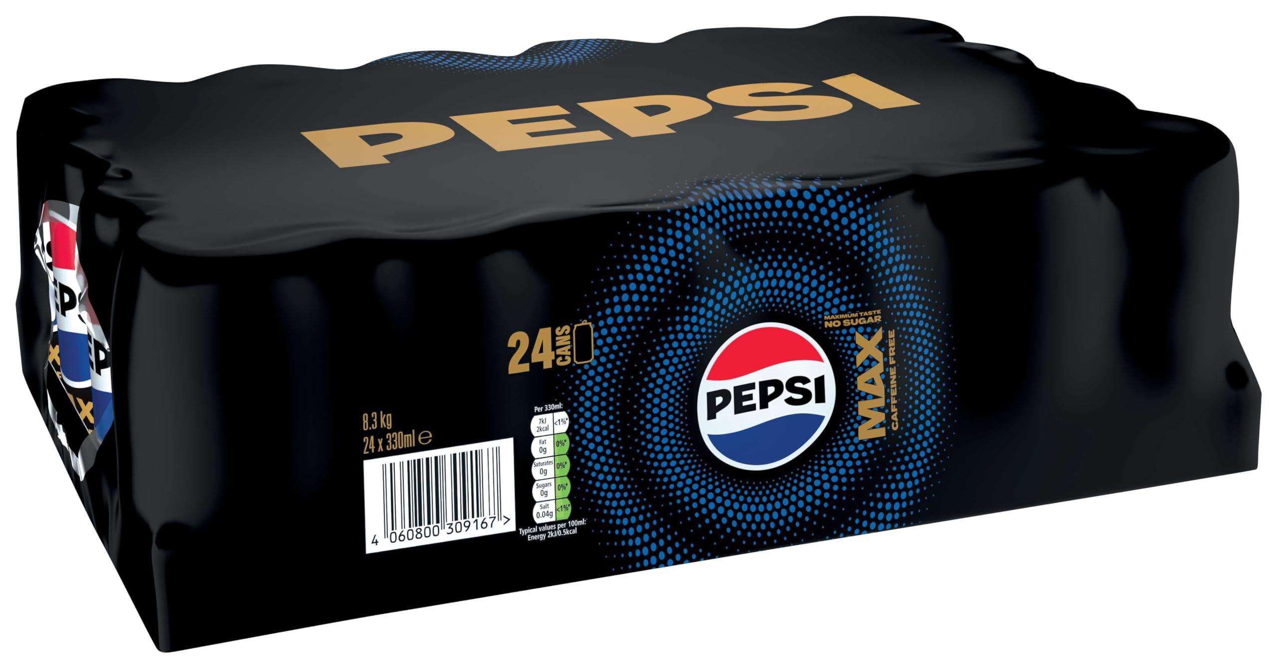 Pepsi Pepsi Max 24pk x 330ml No Caffeine (Pack of 2)