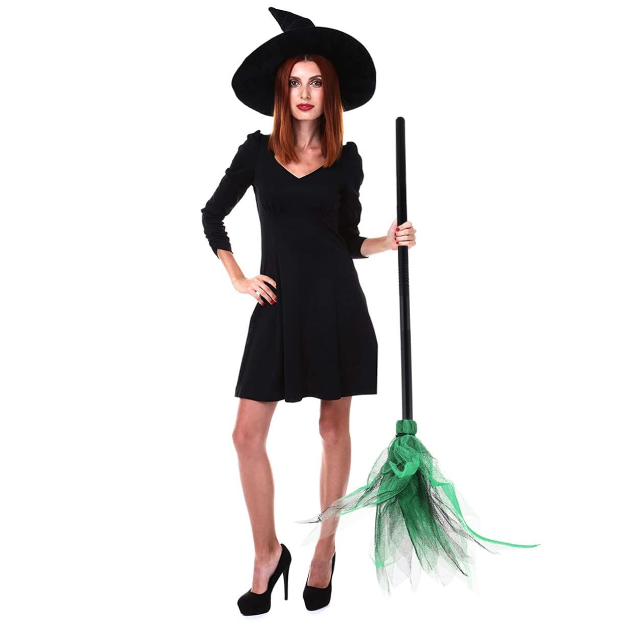 Beavorty Beavorty 2pcs Halloween Broom Halloween Party Props Kids Toys Mesh Broom Witch Broom Kids Witches Brooms Wicked Witch Costume Accessories Broom Stick Outfits Plastic Make up Child Supplies