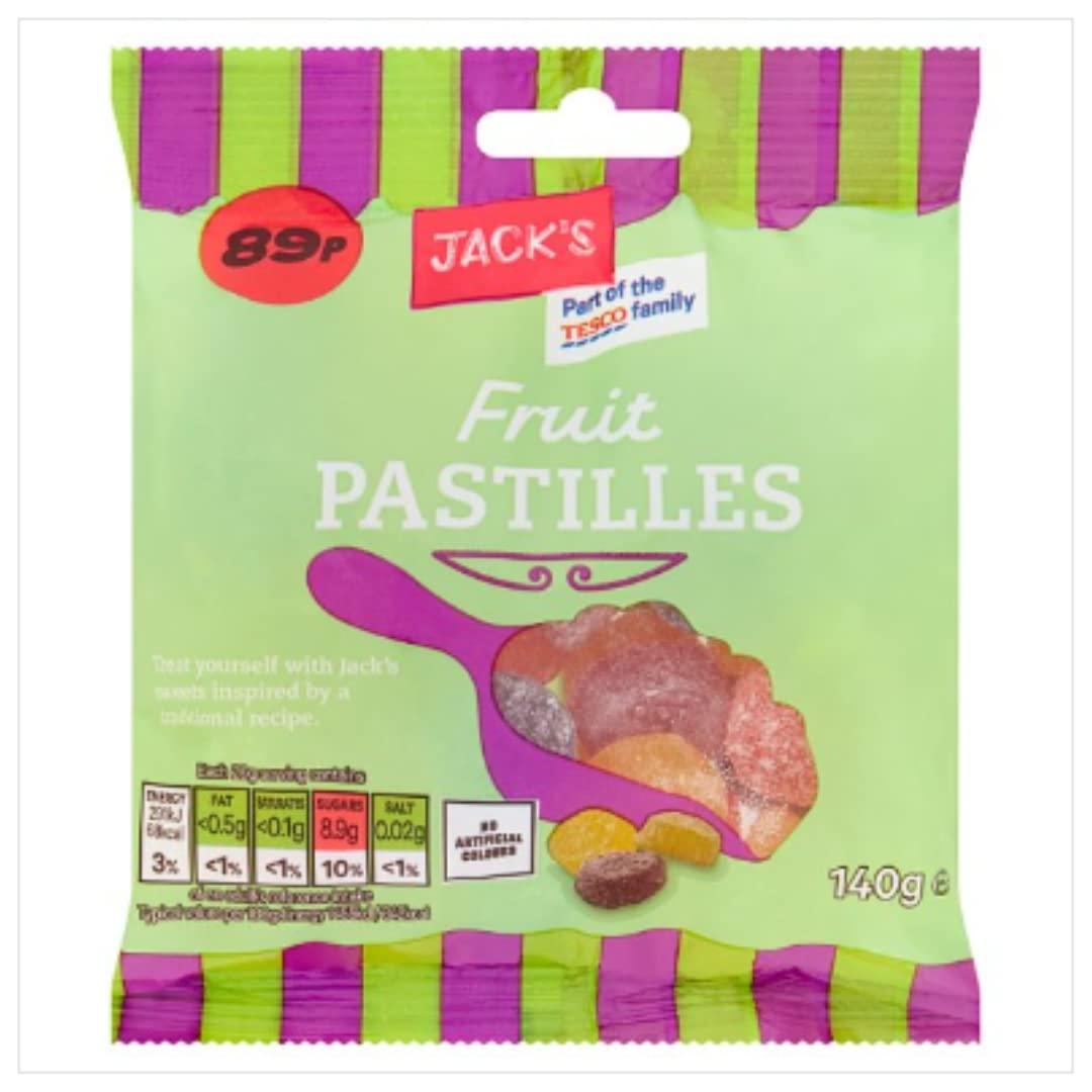 London Grocery Jack\'s Fruit Pastilles 140g x Case of 12