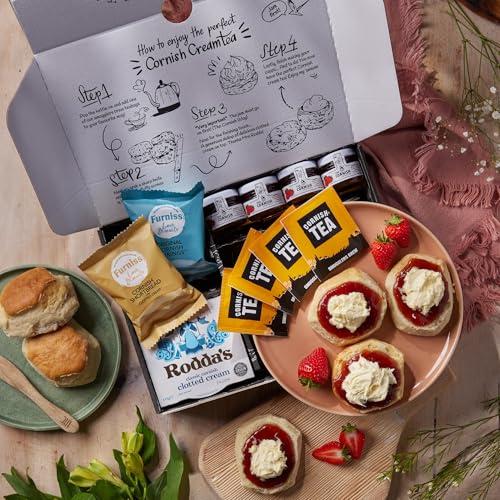 The Cornish Company The Cornish Company Afternoon Tea Hamper  Deluxe Tea Set Hamper Gifts for Women Includes Fresh Scones, Biscuits  Birthdays, Anniversaries & Special Occasions