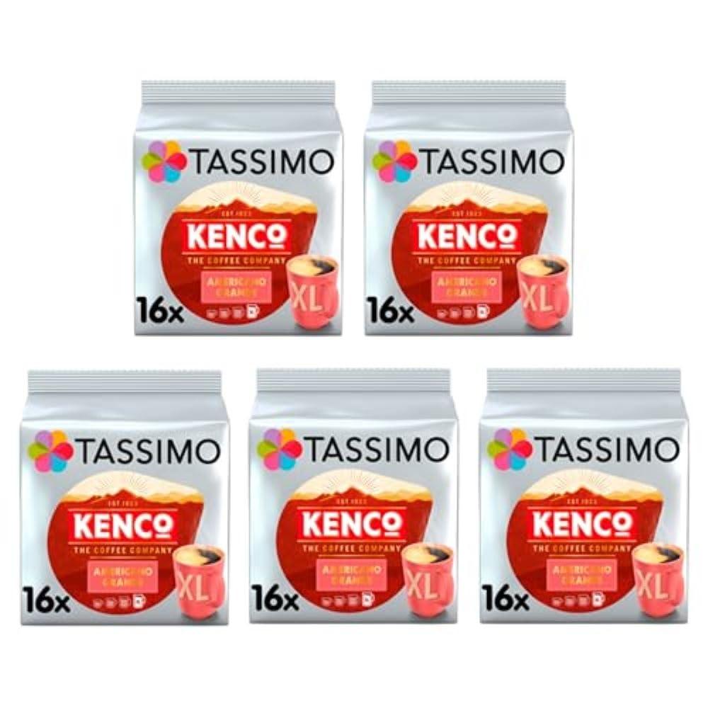 Tassimo Tassimo Kenco Americano Grande XL Coffee Pods x16 (Pack of 5, Total 80 Drinks)