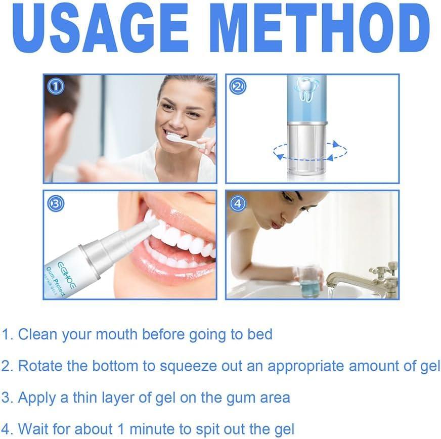 EasPowest Mullend Gum Repair Gel,Mullein Teeth Repair Gel,Qylen Gum Repair Gel, Teeth Whitening Essence Pen, Gum Shield Therapy Gel (5PCS)