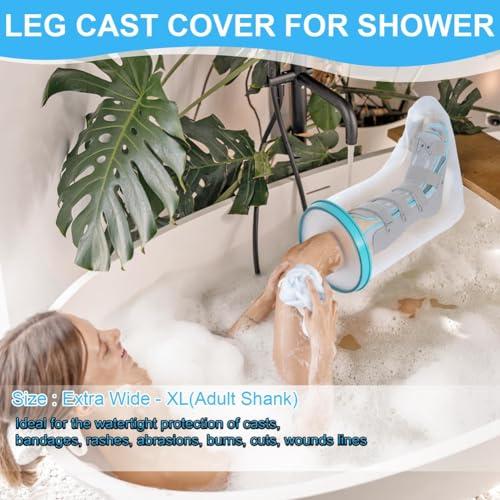 ZOMTTAR ZOMTTAR 1 Piece Waterproof Leg Cast Cover for Shower Adult Reusable Shower Boot Cover Watertight Foot Protector for Leg Foot Ankle