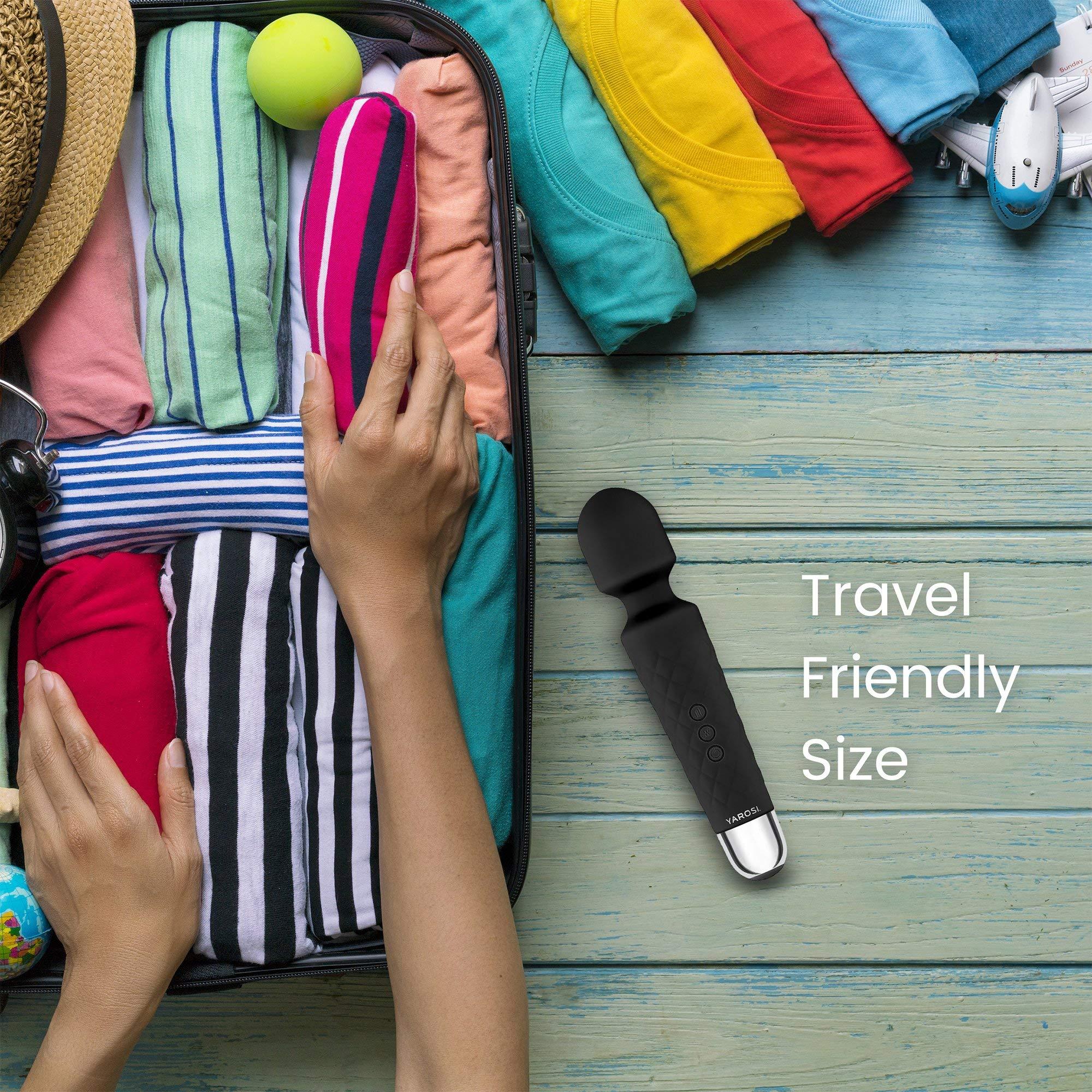 Yarosi Yarosi Mini Massager- Strongest Cordless Handheld Vibrating Power - Best Rated for Travel Gift - Magic Stress Away - Perfect on Neck Back Foot Hand Pains and Sports Injury - Black