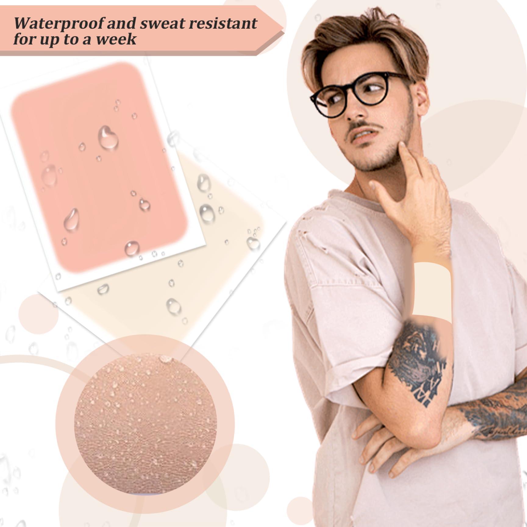 Weduspaty Tattoo Cover Up Patch 10Pcs Waterproof Tattoo Cover Up Tape 2 Colors Breathable Tattoo Concealer Sticker Ultra-Thin Skin Tattoo Cover Invisible for Tattoo ScarBirthmarks Style 1